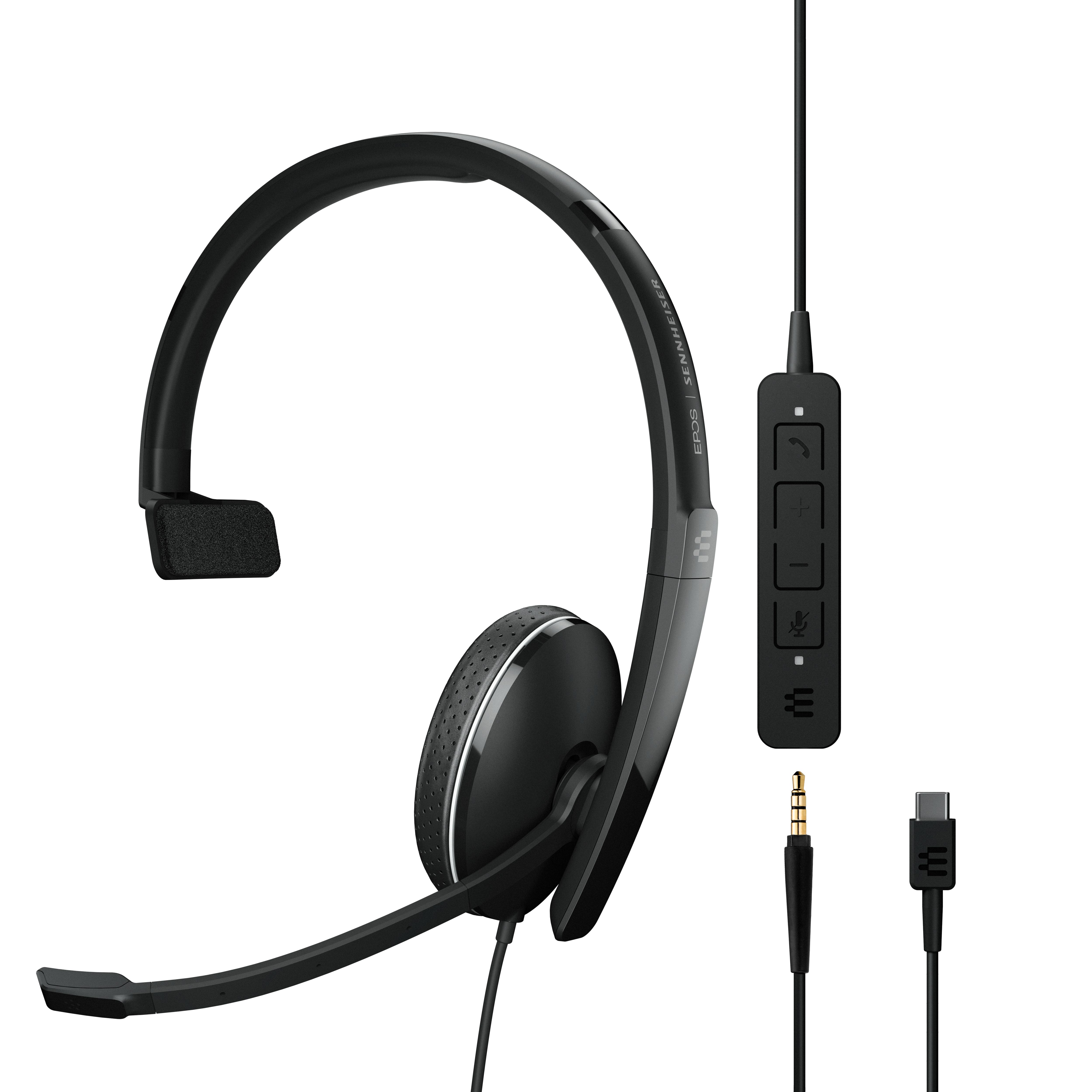 EPOS ADAPT 135 USB-C II Laidinės, vieno galo ausinės, 3,5 mm lizdas, USB-C jungtis, ant ausies, optimizuotas UC