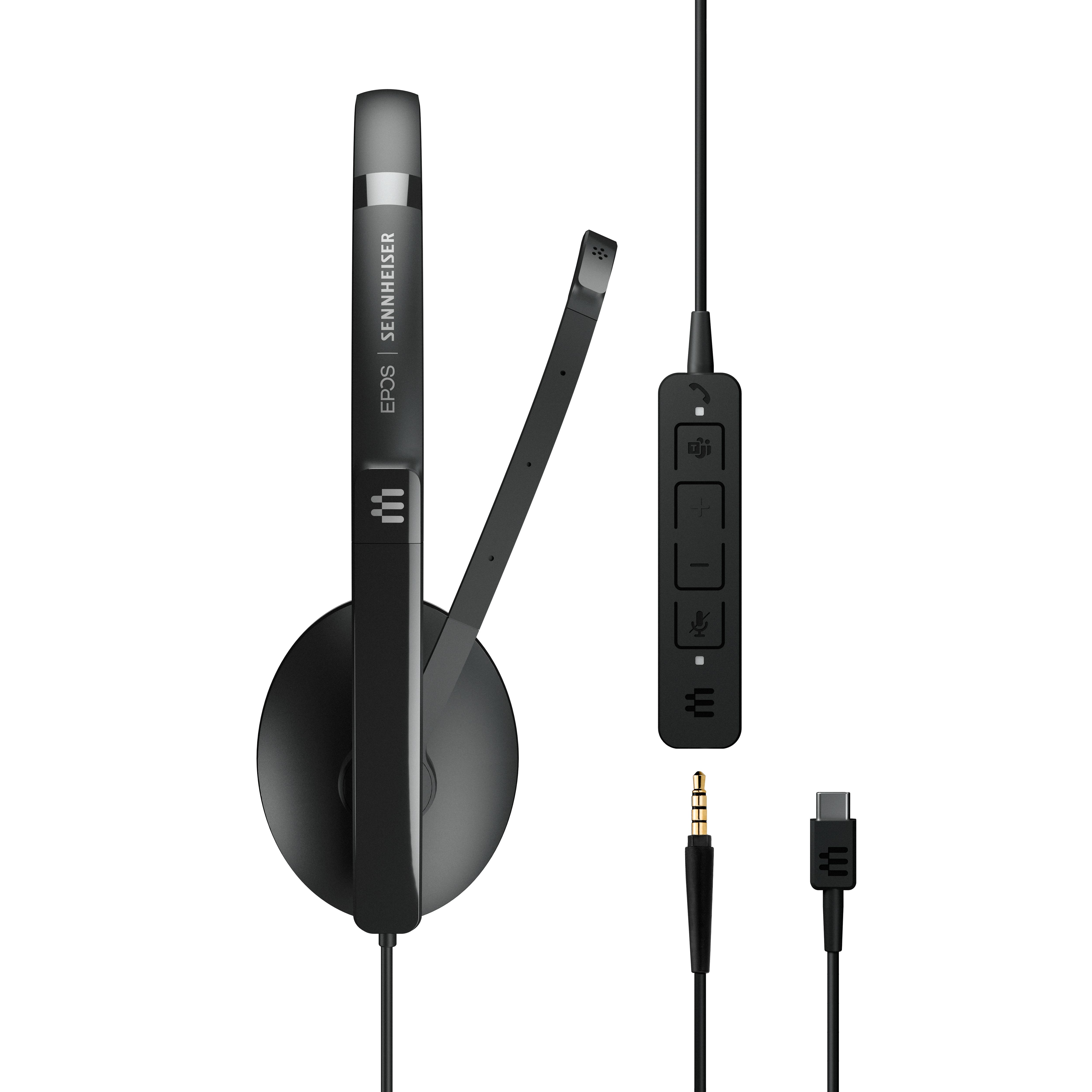 EPOS ADAPT 135T USB-C II Laidinės vienpusės ausinės, 3,5 mm lizdas, USB-C jungtis, „Microsoft Teams“ sertifikuota, UC