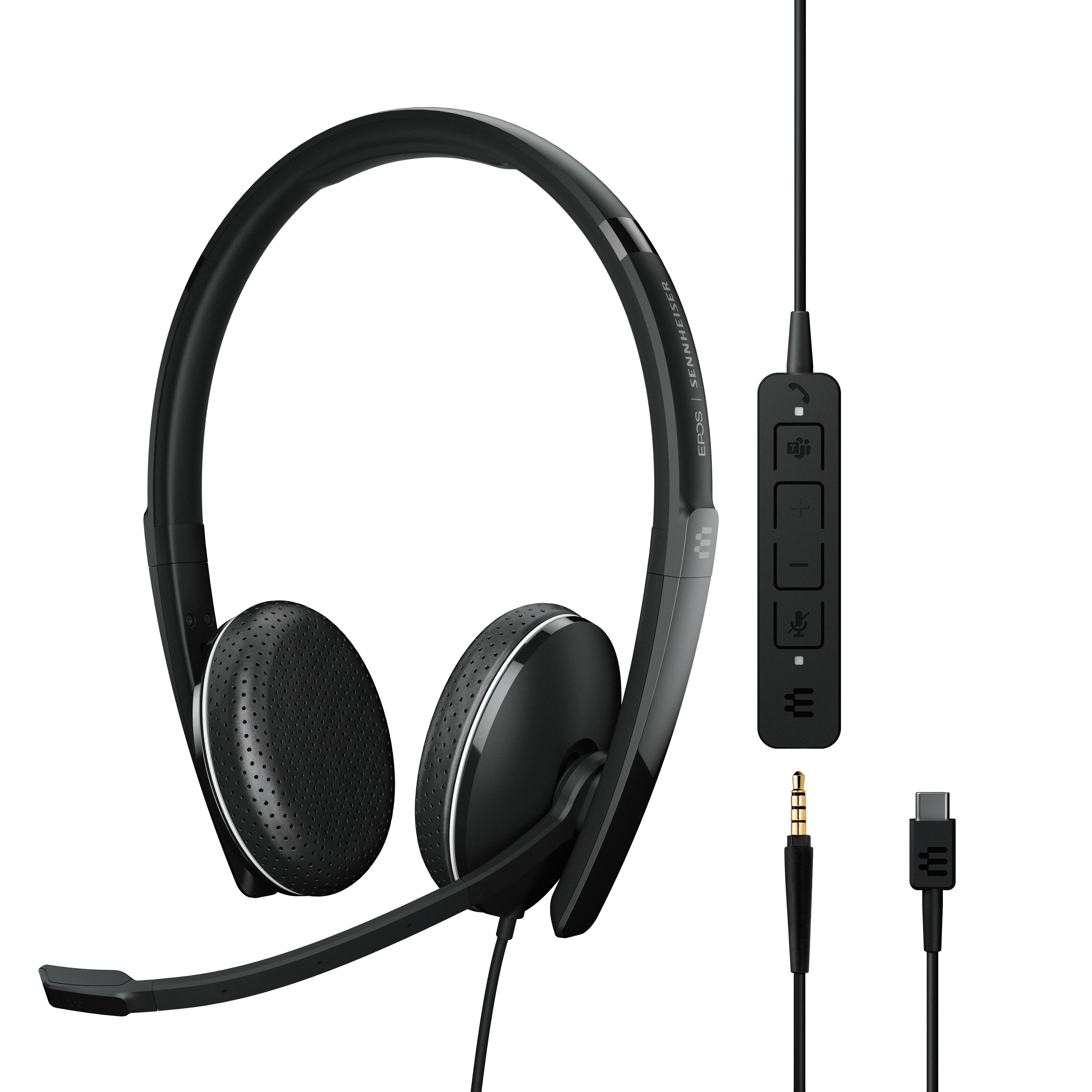 Ausinės EPOS ADAPT 165T USB-C II, USB LAIDINIS DVIPUSIS 3,5 mm + USB