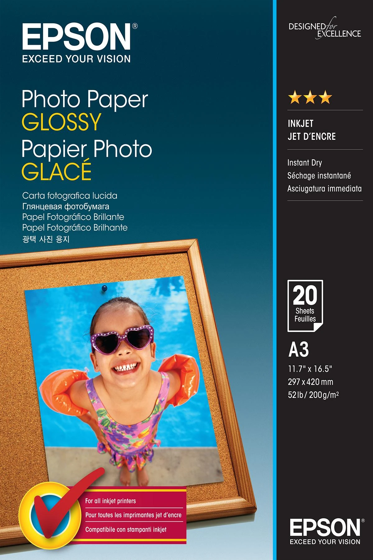 „Epson Glossy A3“ fotopopierius