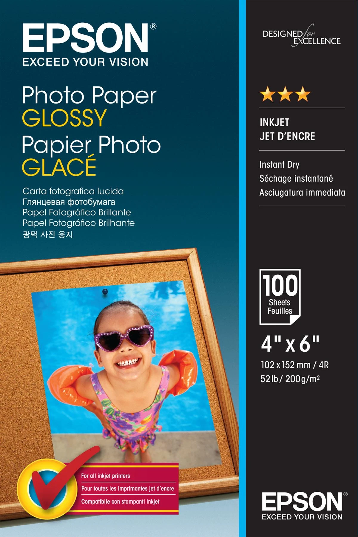 EPSON fotopopierius Blizgus 10x15cm 100 sh