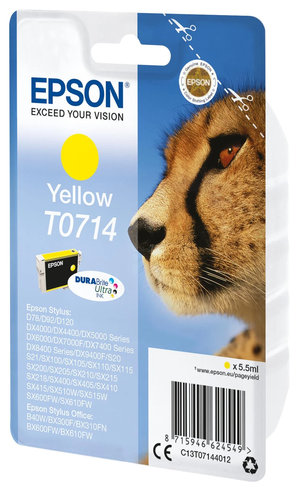 Rašalo kasetė EPSON T071440, Geltona
