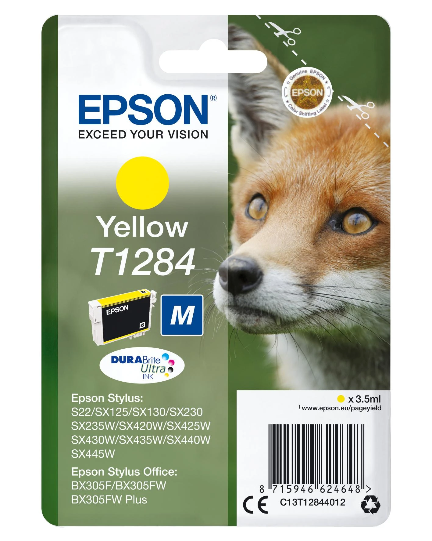 Epson T1284 rašalo kasetė, Geltona