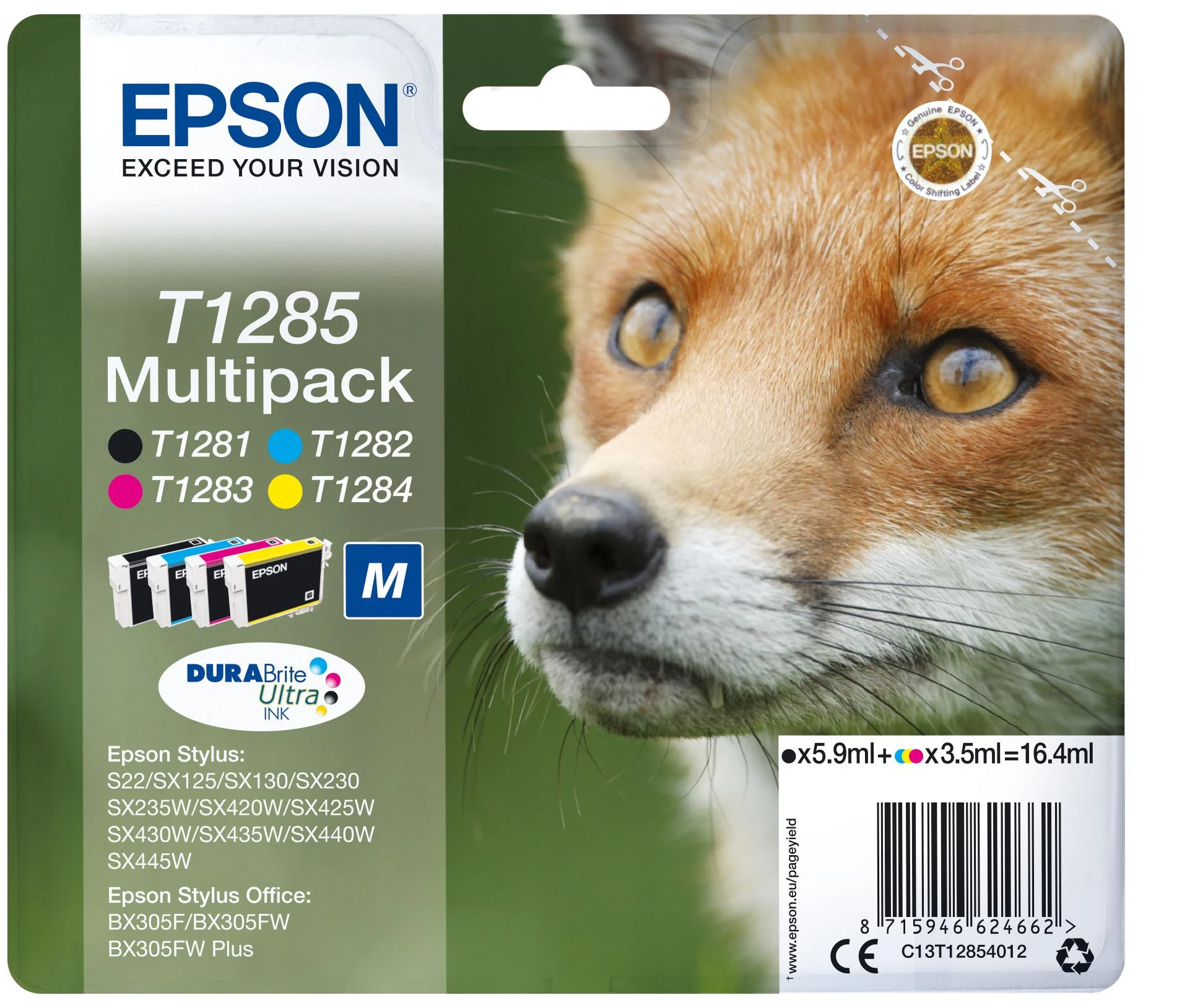 Rašalas, skirtas Epson originaliam rašalui T1285, CMYK (C13T12854022)