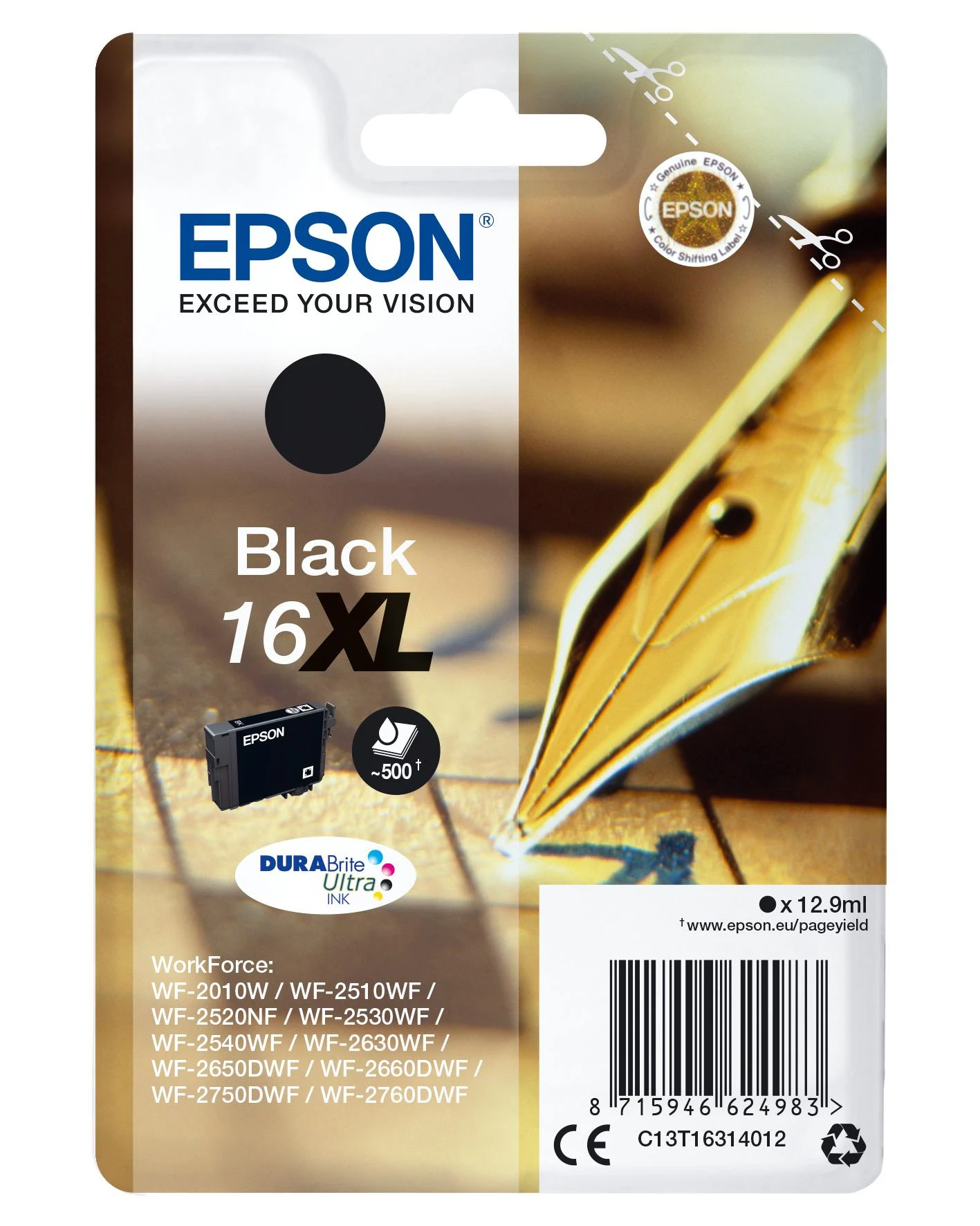 Epson 16XL rašalo kasetė, Juodas