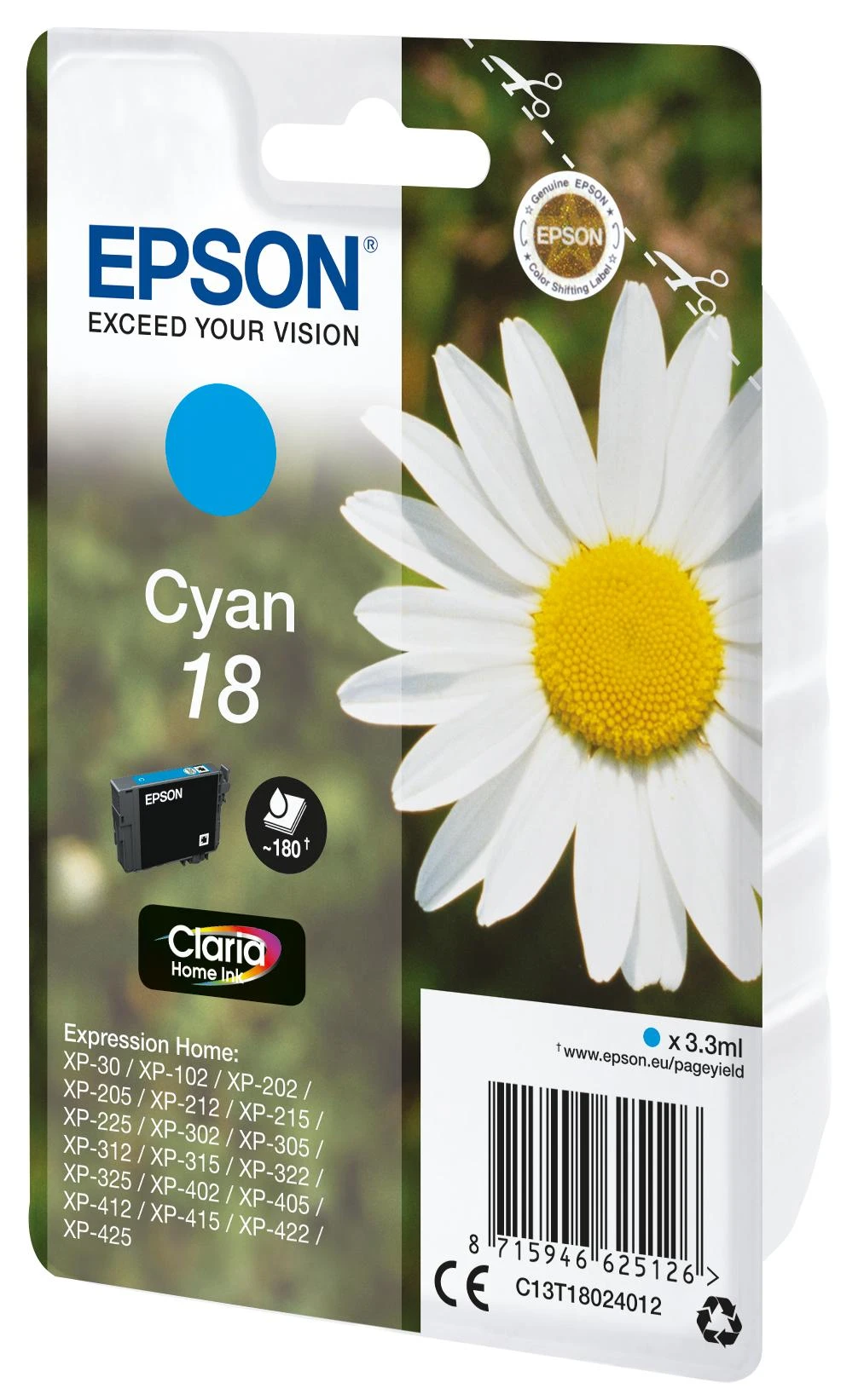 Epson Ink No 18 Epson18 Epson 18 Cyan (C13T18024012)