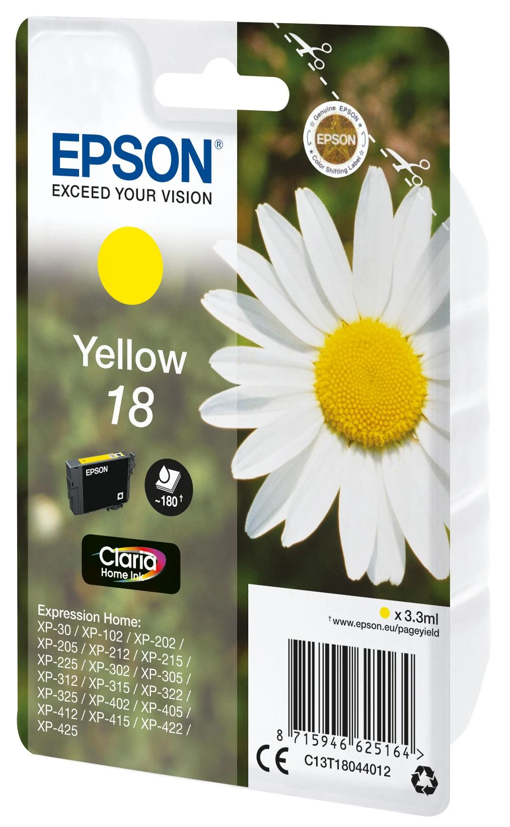 Epson 18 rašalo kasetė, Geltona