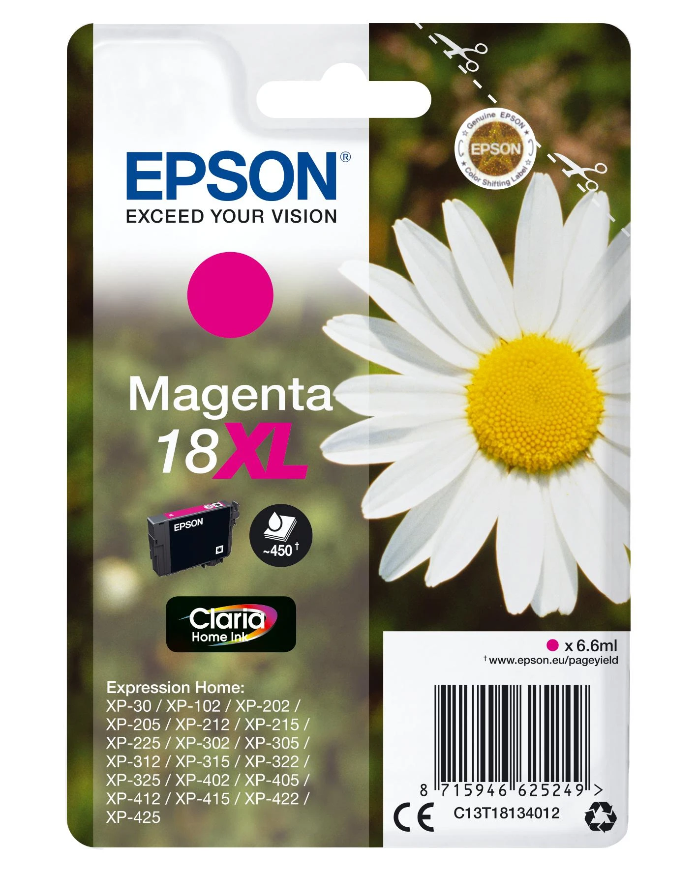 Epson T1813 rašalo kasetė, purpurinė, didelės talpos