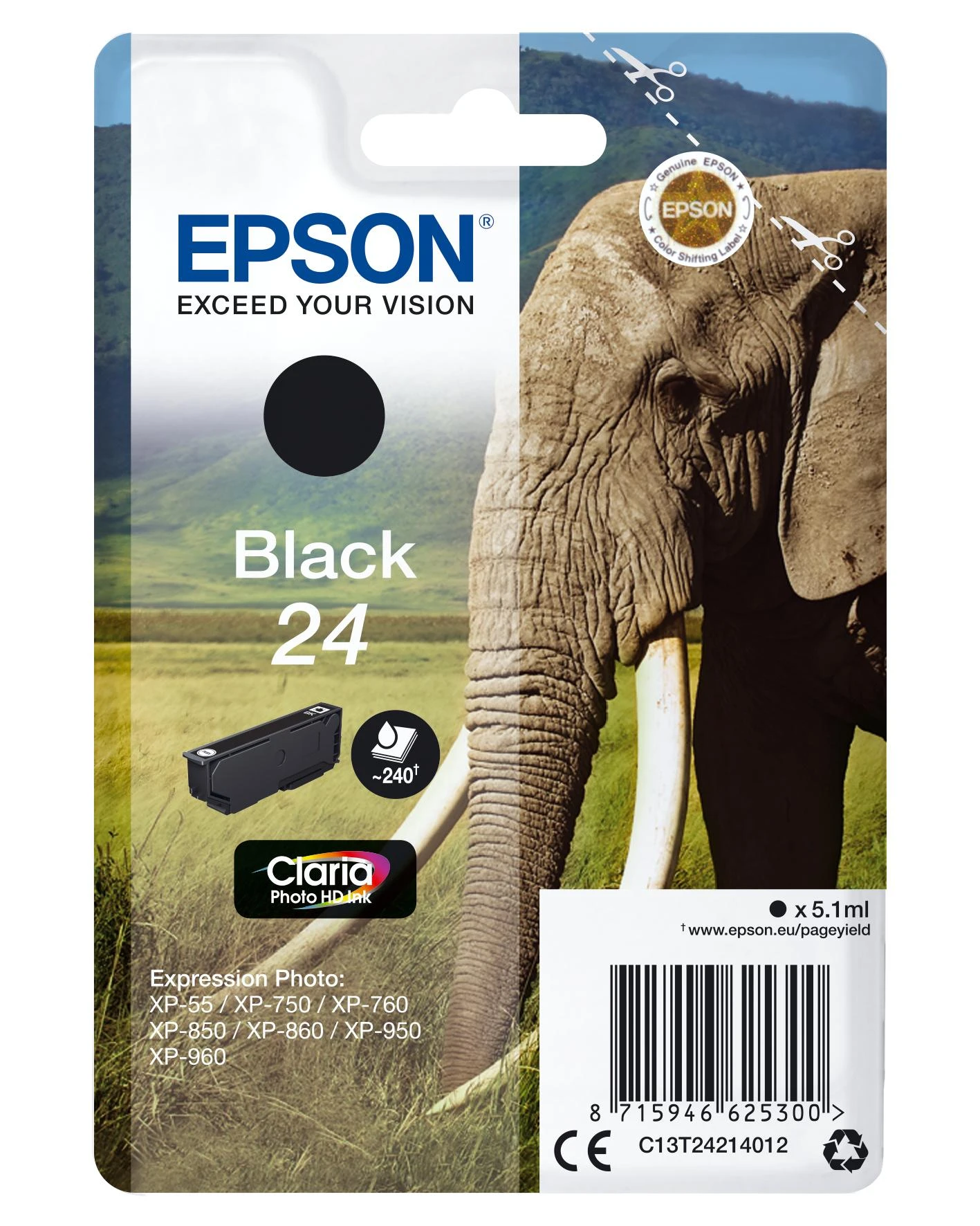 Epson T2421 (C13T24214012), juoda kasetė