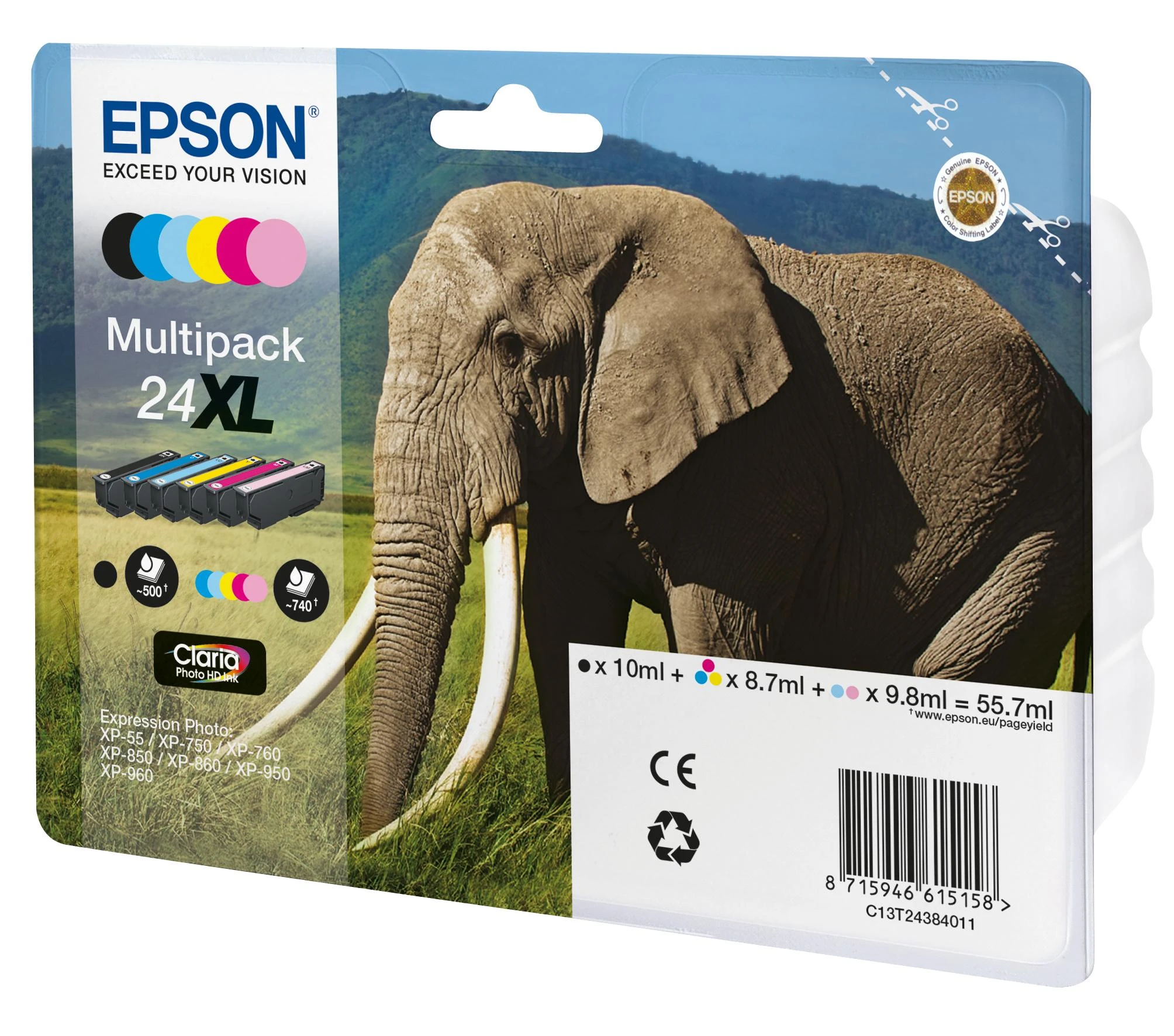 Epson No.24XL (C13T24384011), 6 spalvų kasečių rinkinys