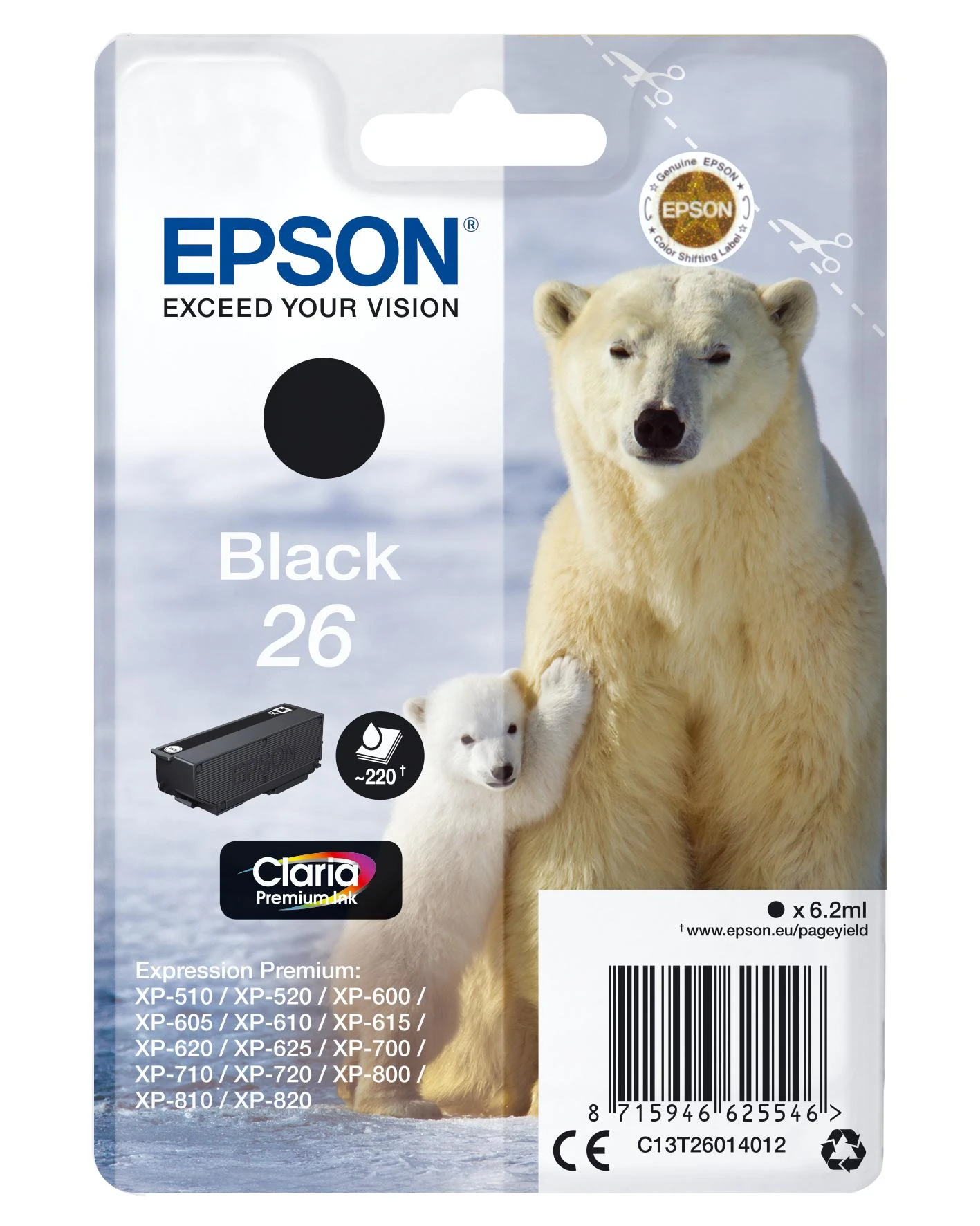 Kasetė - Epson C13T26014012 Standartinė XL Juoda