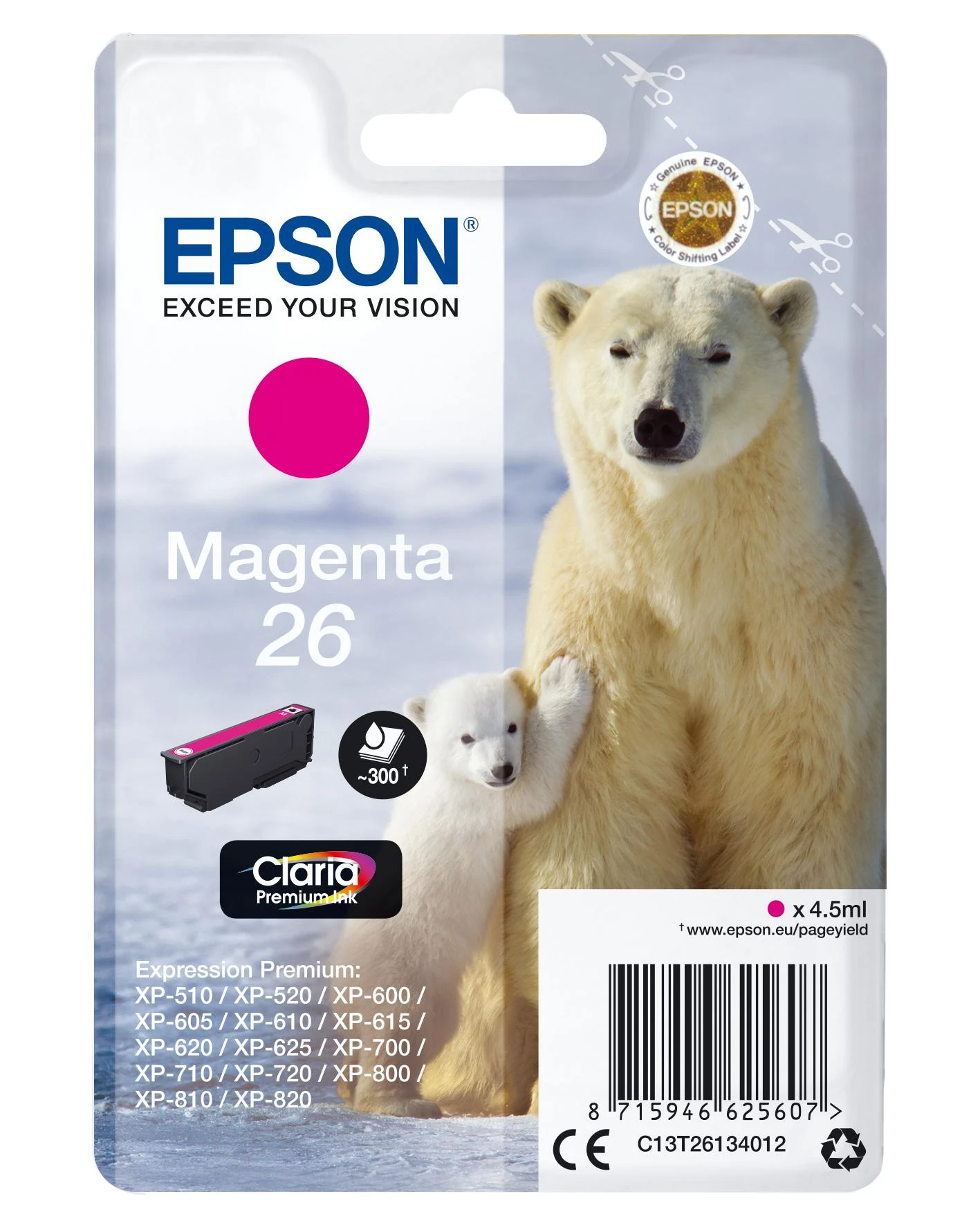 Epson T2613 (26) (C13T26134012), purpurinė kasetė