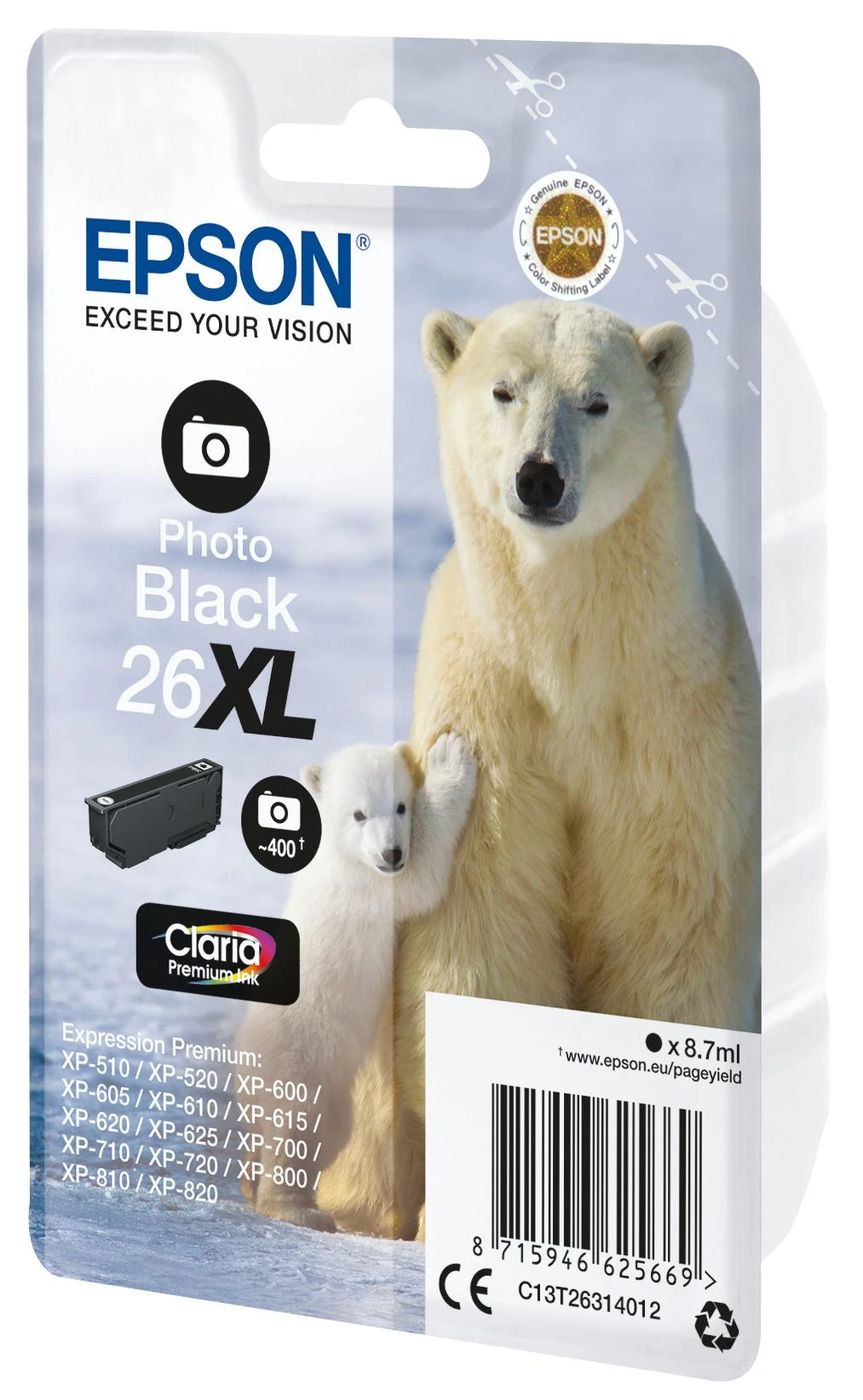 Epson 26XL Ink Cartridge, Juodas