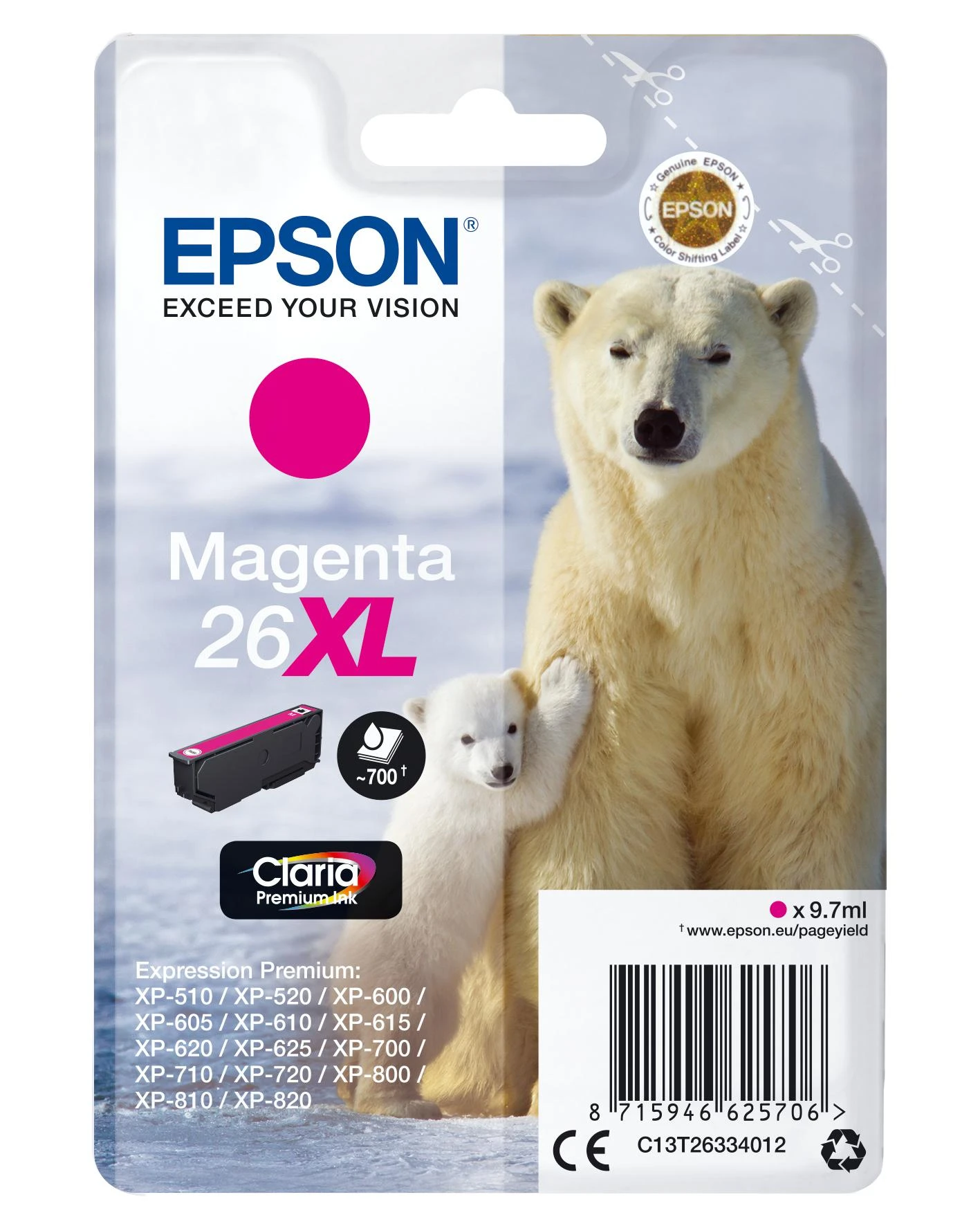 Epson 26XL rašalo kasetė, purpurinė