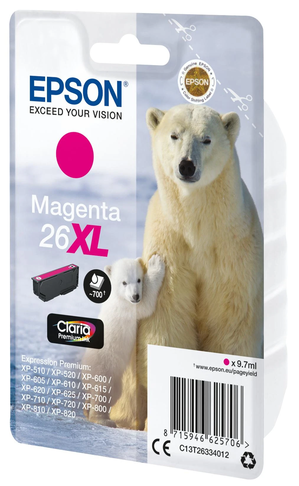 Epson 26XL rašalo kasetė, purpurinė