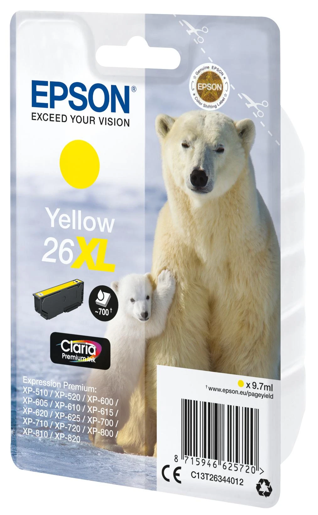 Epson 26XL rašalo kasetė, Geltona