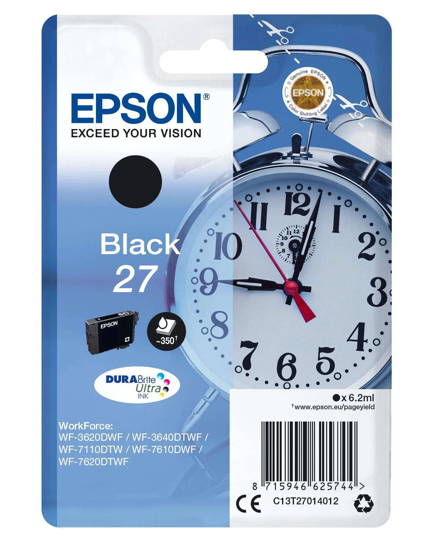 Epson C13T27014012 rašalo kasetė, Juodas