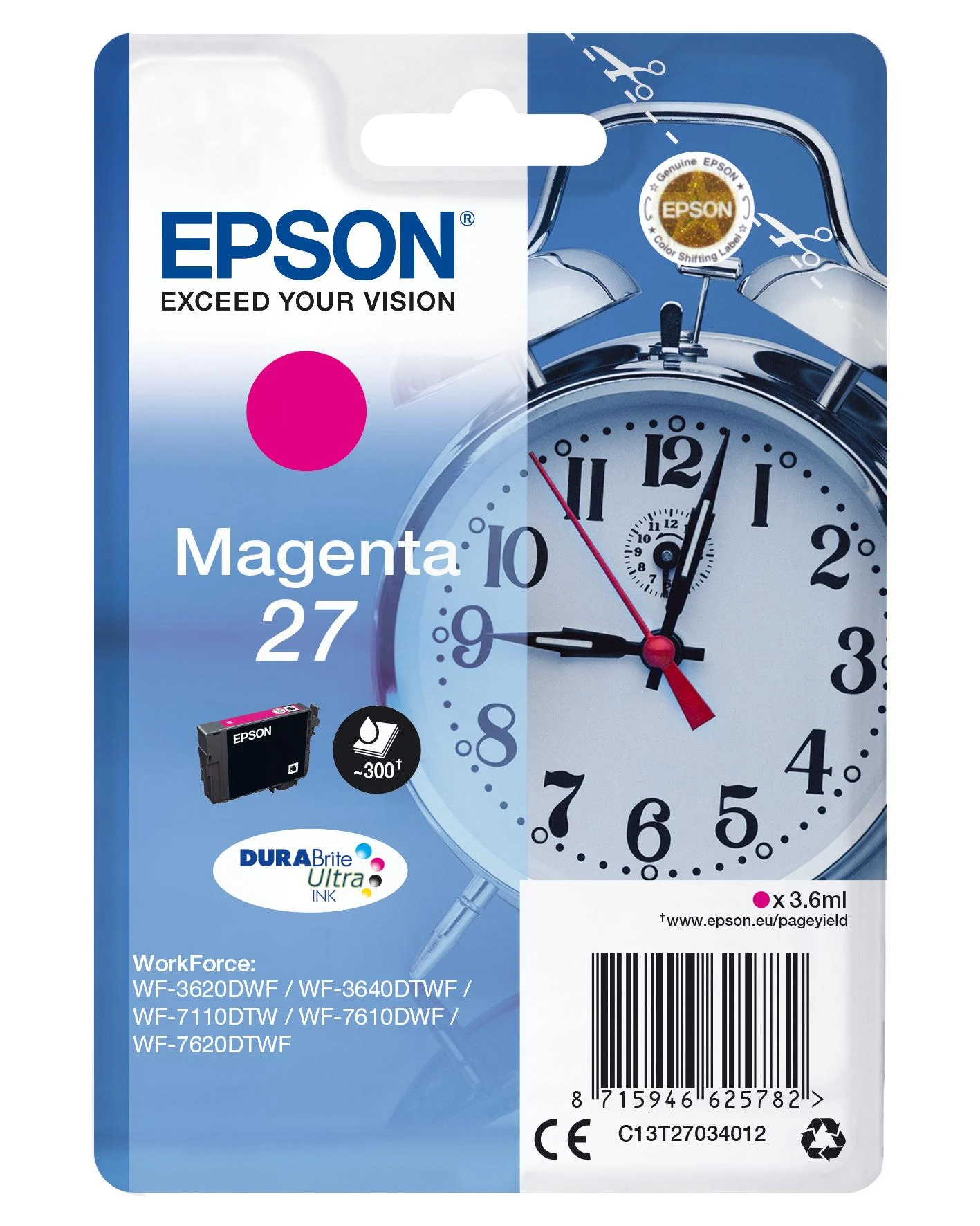 Epson DURABrite Ultra Ink T2703 rašalo kasetė, purpurinė