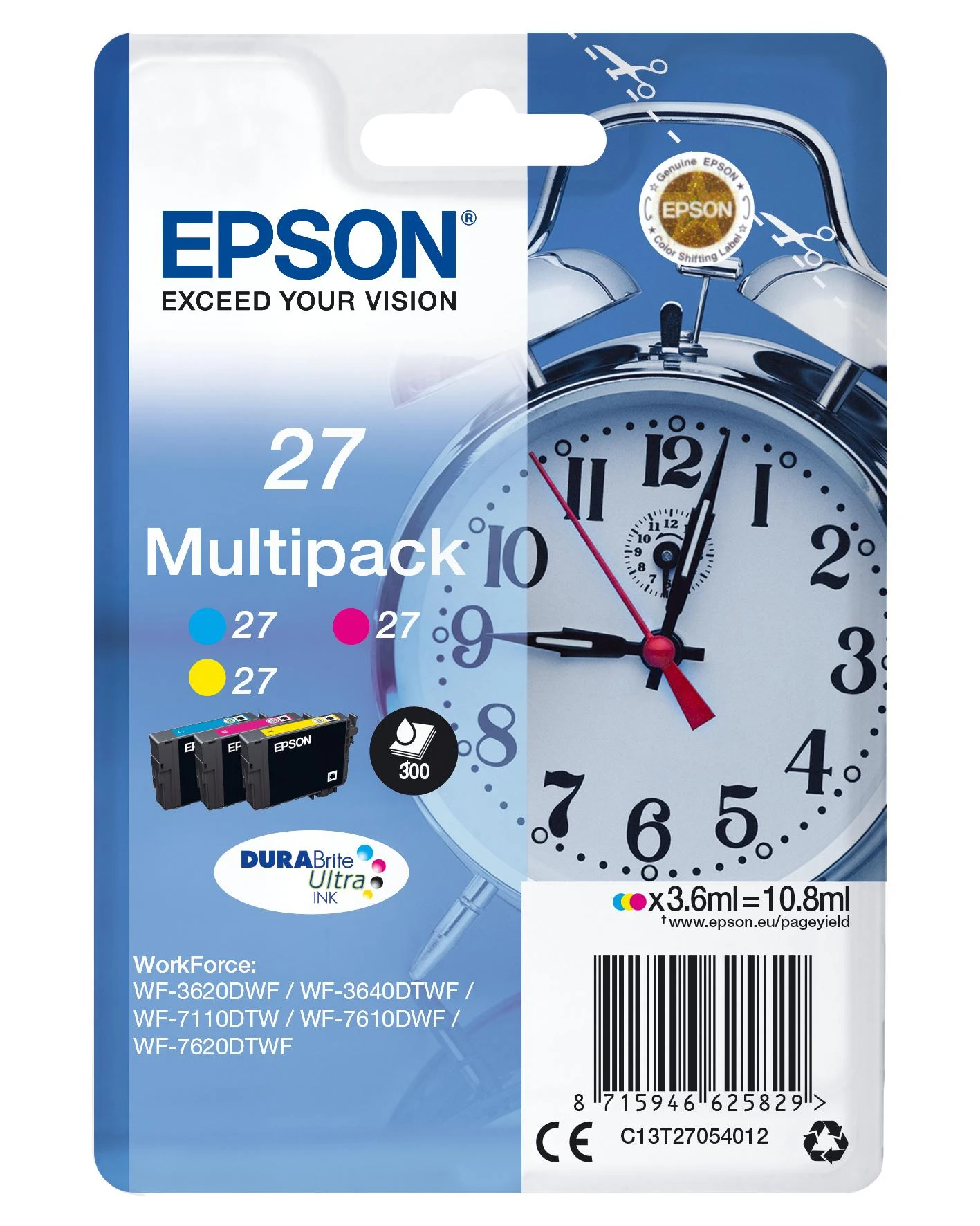 Epson 27 C, Y, M rašalo kasetė, sudėtinė pakuotė