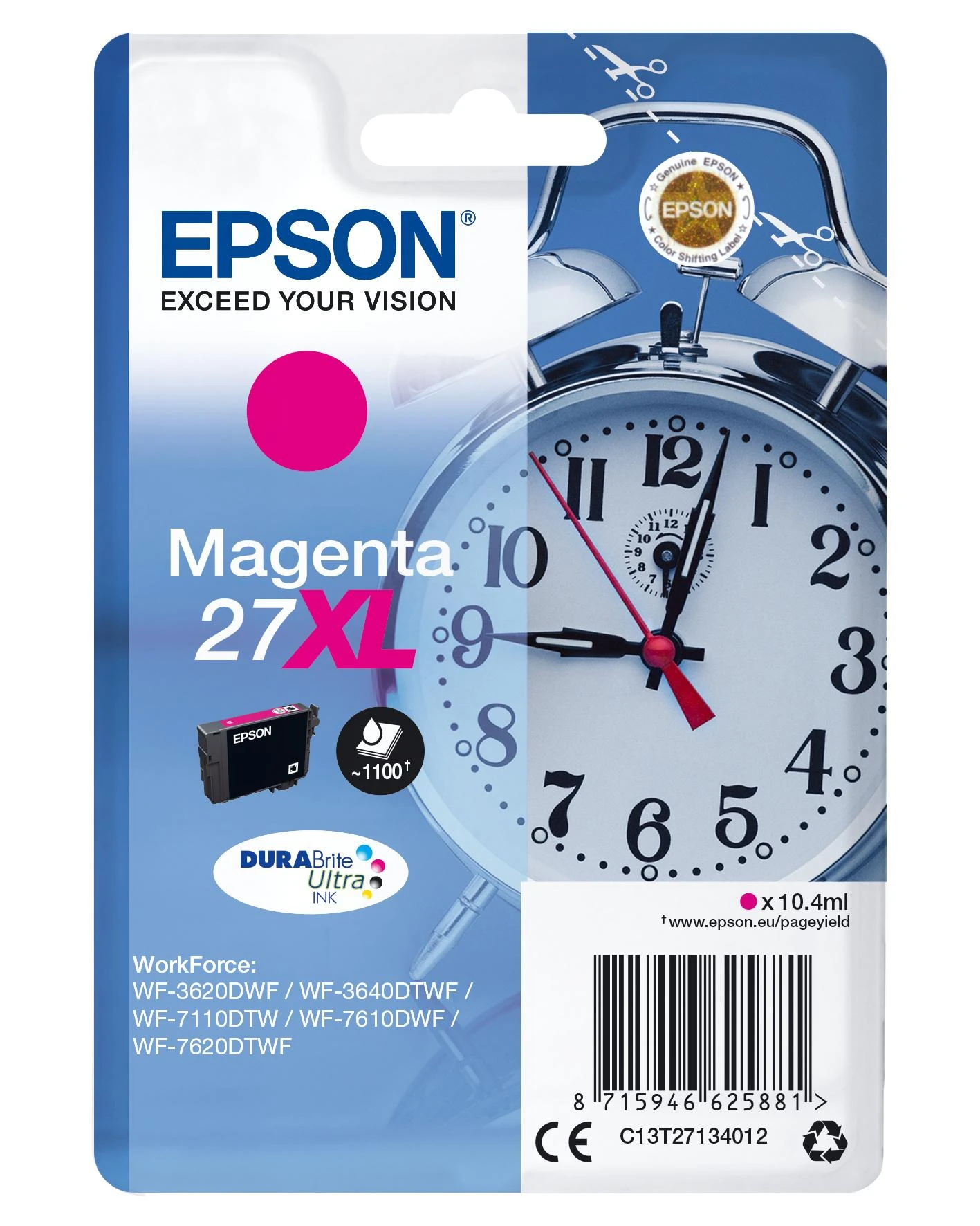Rašalo kasetė Epson DURABrite Ultra Ink T2713, purpurinė
