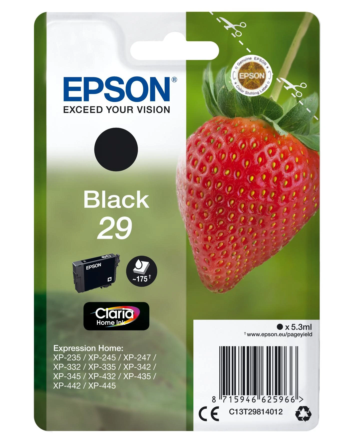 Epson 29 ink cartridge, juodas