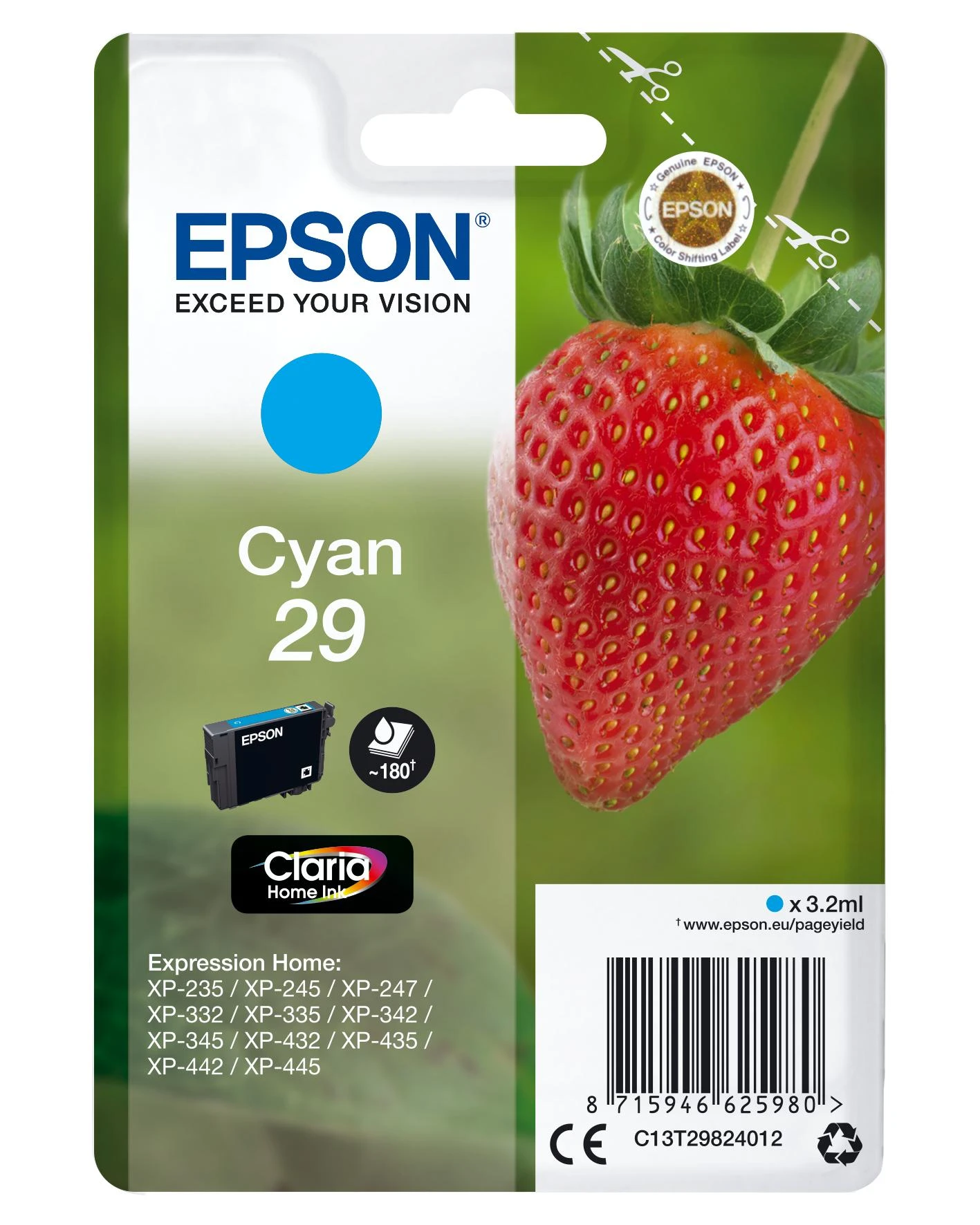 Epson 29 rašalo kasetė, žalsvai mėlyna
