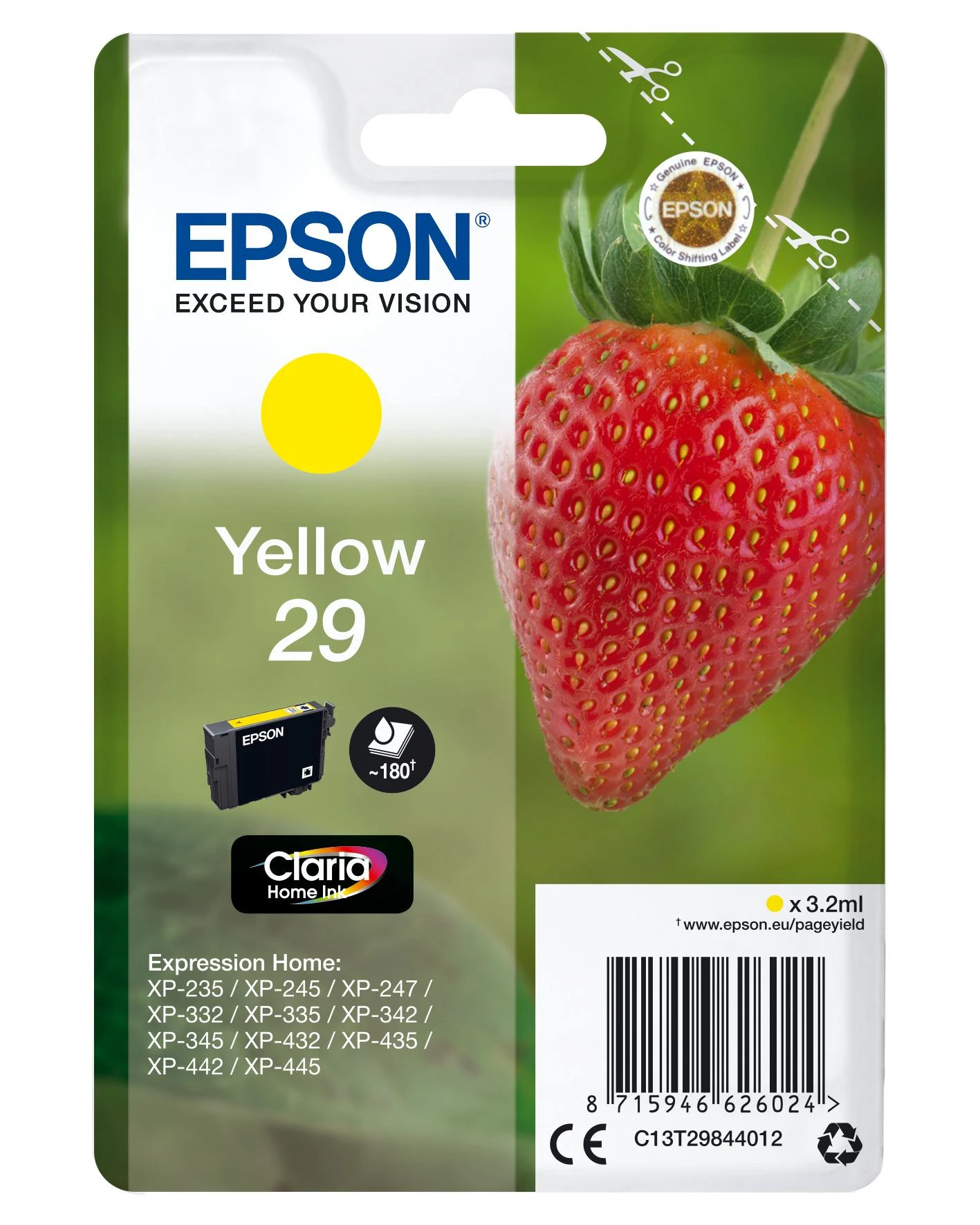 Epson 29 rašalo kasetė, geltona