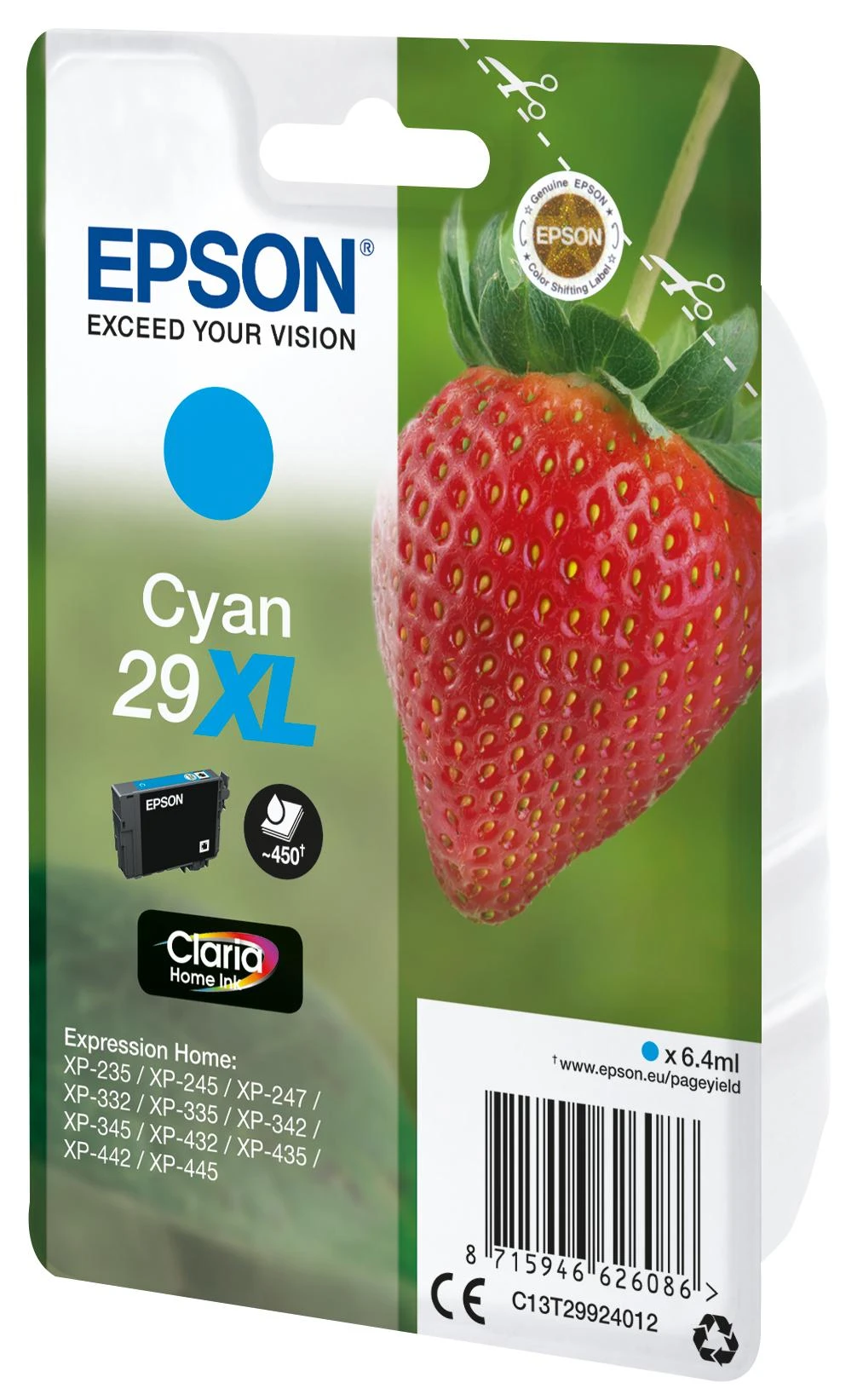 Epson No.29XL HC (C13T29924012), žydra kasetė