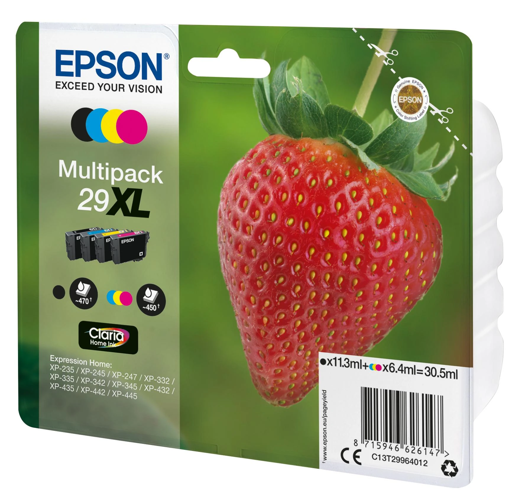 Rašalas Claria Home Multipack Epson 4-colour 29XL | 30,5 ml