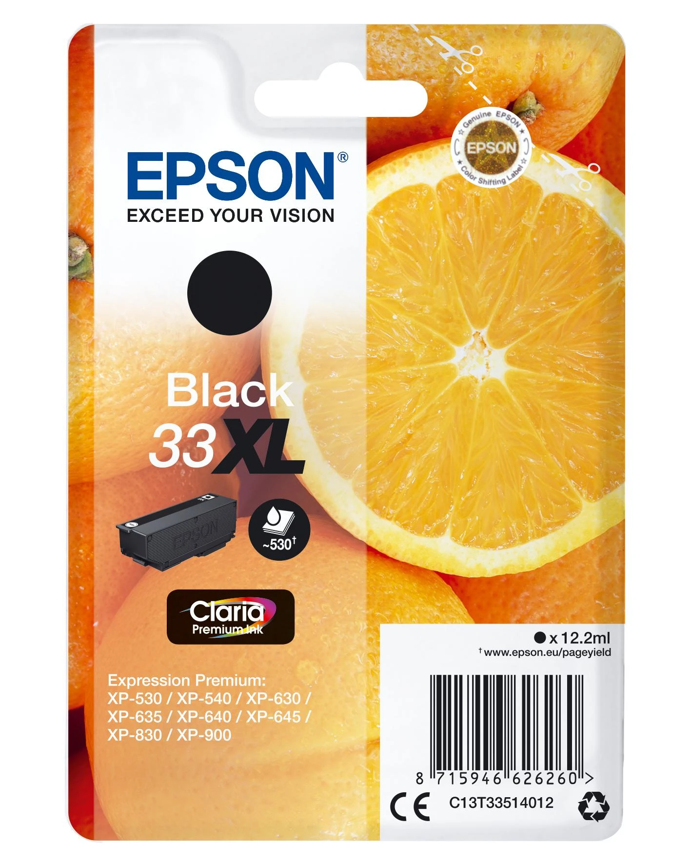 Epson 33XL Ink Cartridge, Juodas