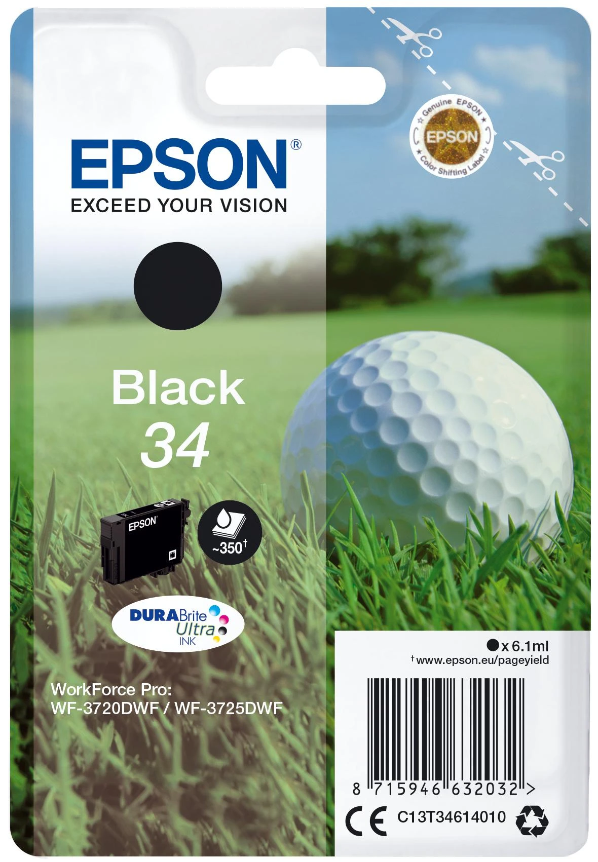 Kasetė - Epson C13T34614010 DURABrite Ultra Juodas