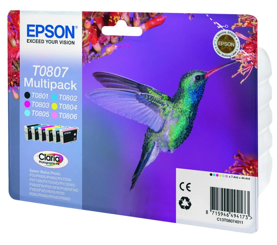Epson C13T08074021 (žydra, purpurinė, geltona, juoda, šviesiai purpurinė, šviesiai žydra)