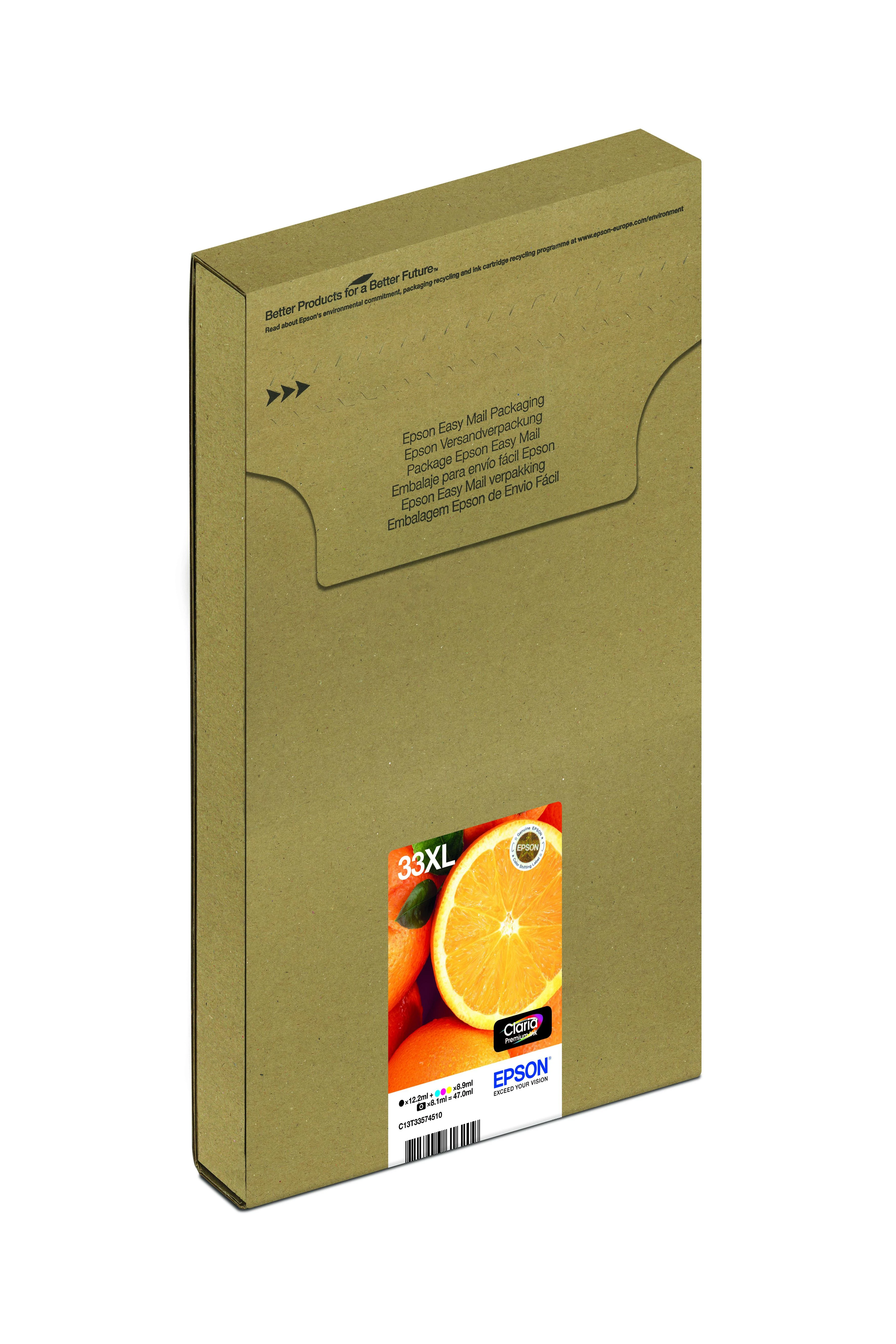 Epson No.33XL (C13T33574510), juoda, žydra, purpurinė, foto juoda, geltona kasetė