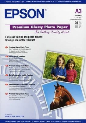 „Epson Premium“ blizgus fotopopierius, DIN A3, 255 g/m², 20 lapų