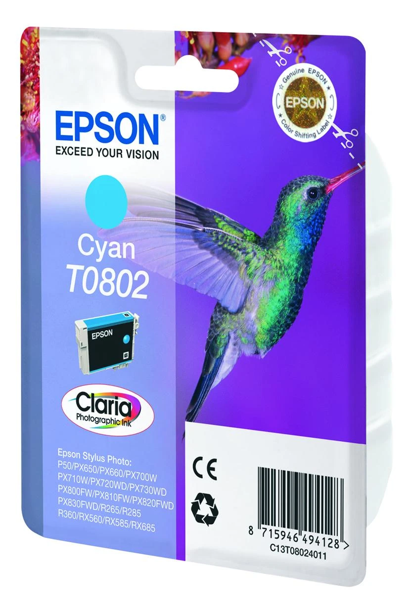 Epson T0802 (C13T08024011), žydra kasetė