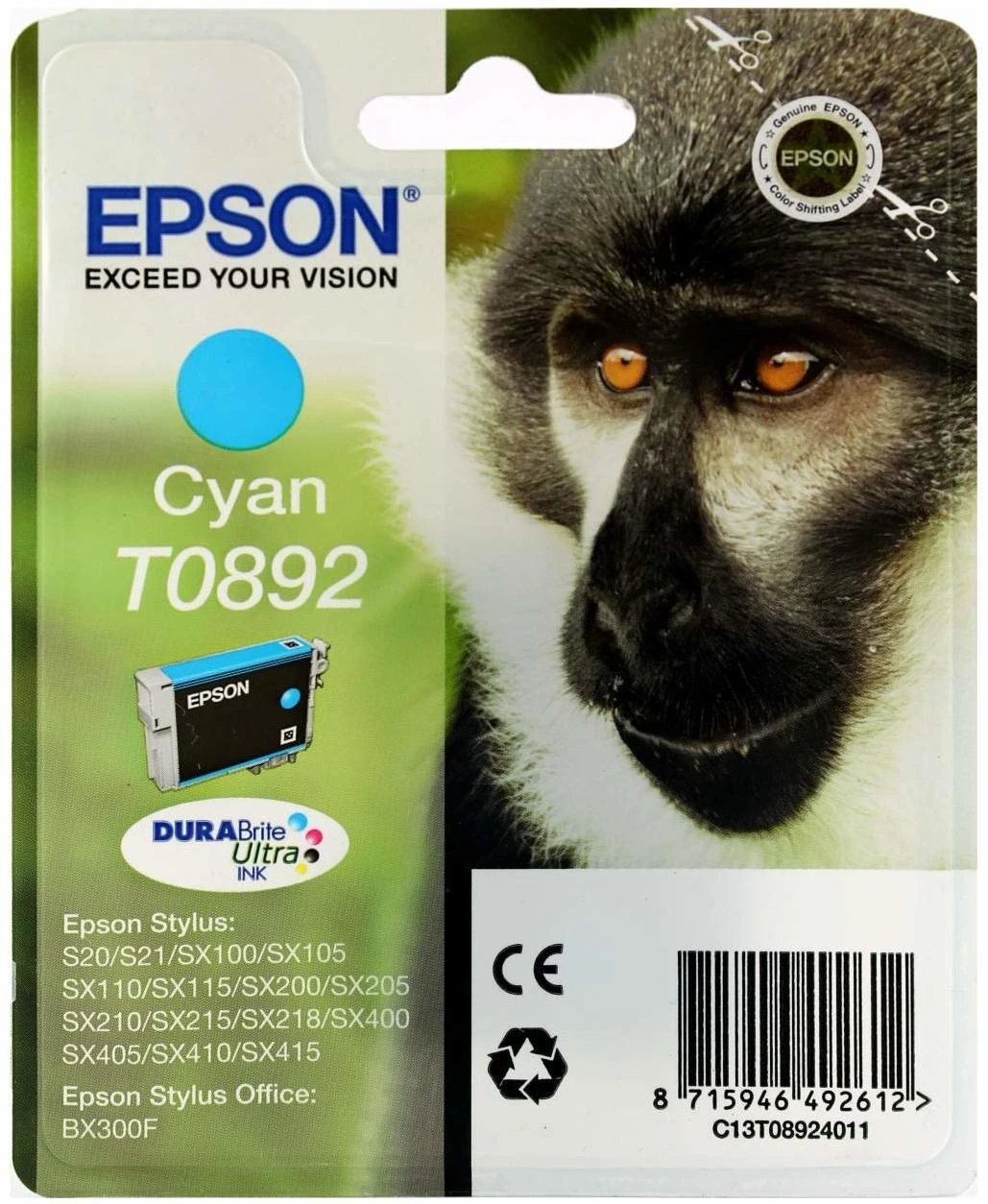 Epson T0892 rašalo kasetė, žalsvai mėlyna