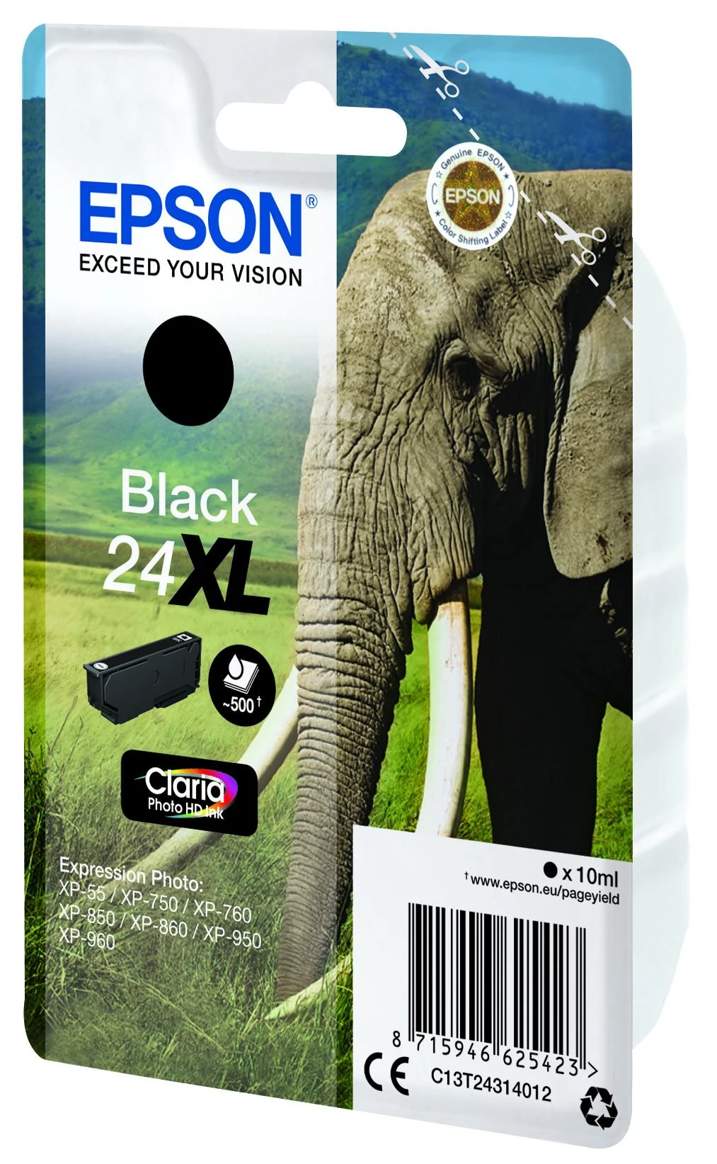 Epson No.24 XL (C13T24314012), juoda kasetė