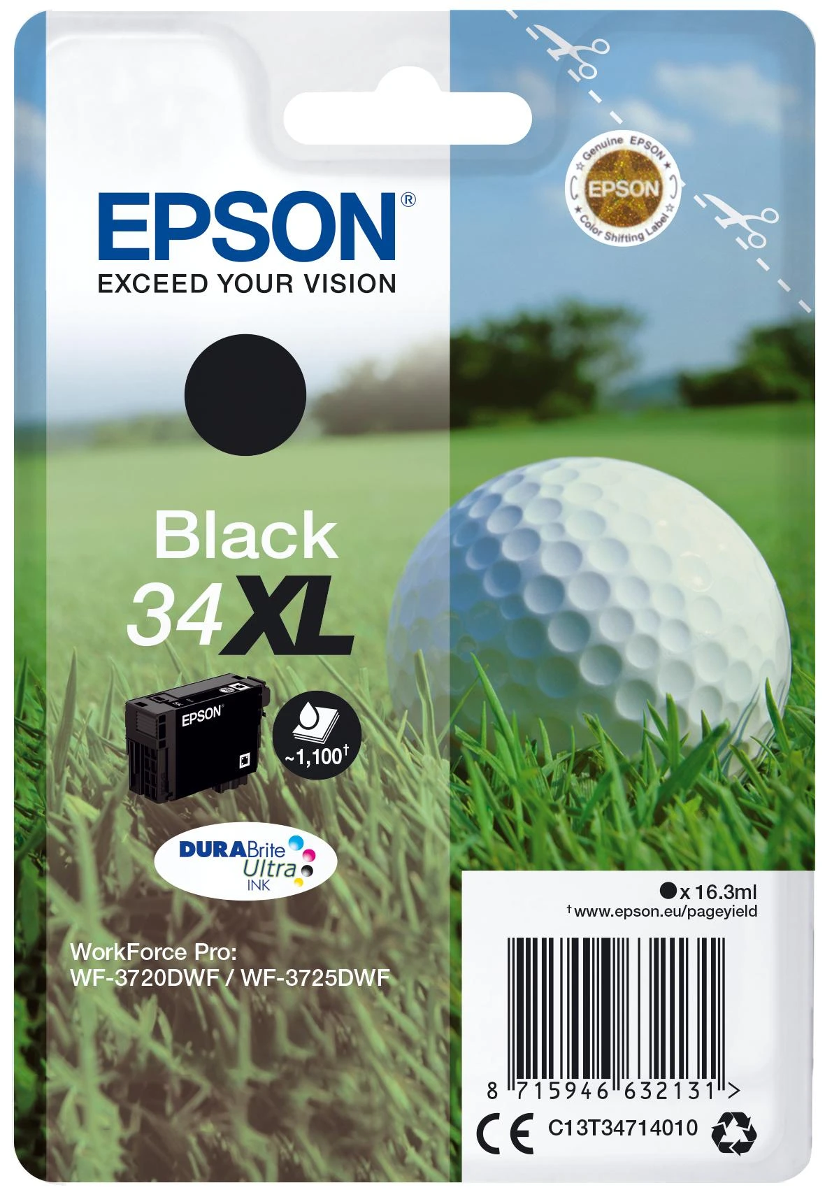 Epson (C13T34714010), juoda kasetė