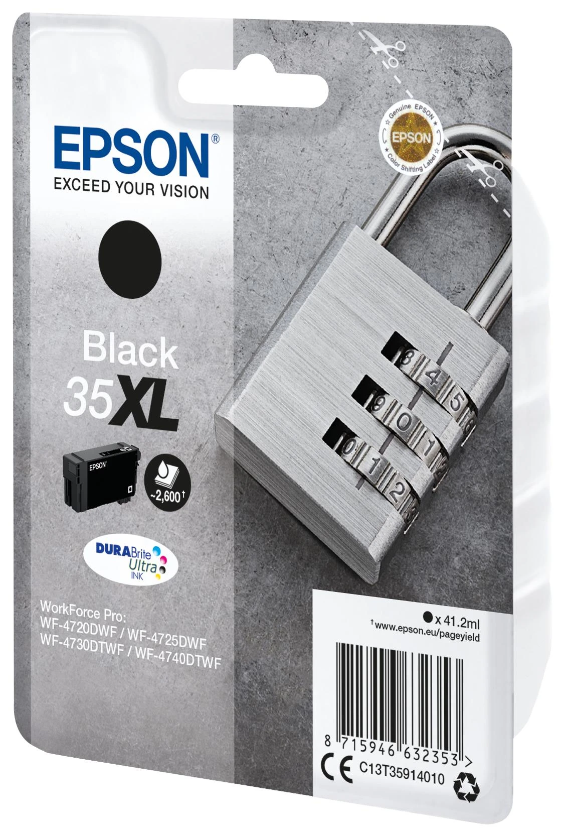 Epson No.35XL (C13T35914010), juoda kasetė