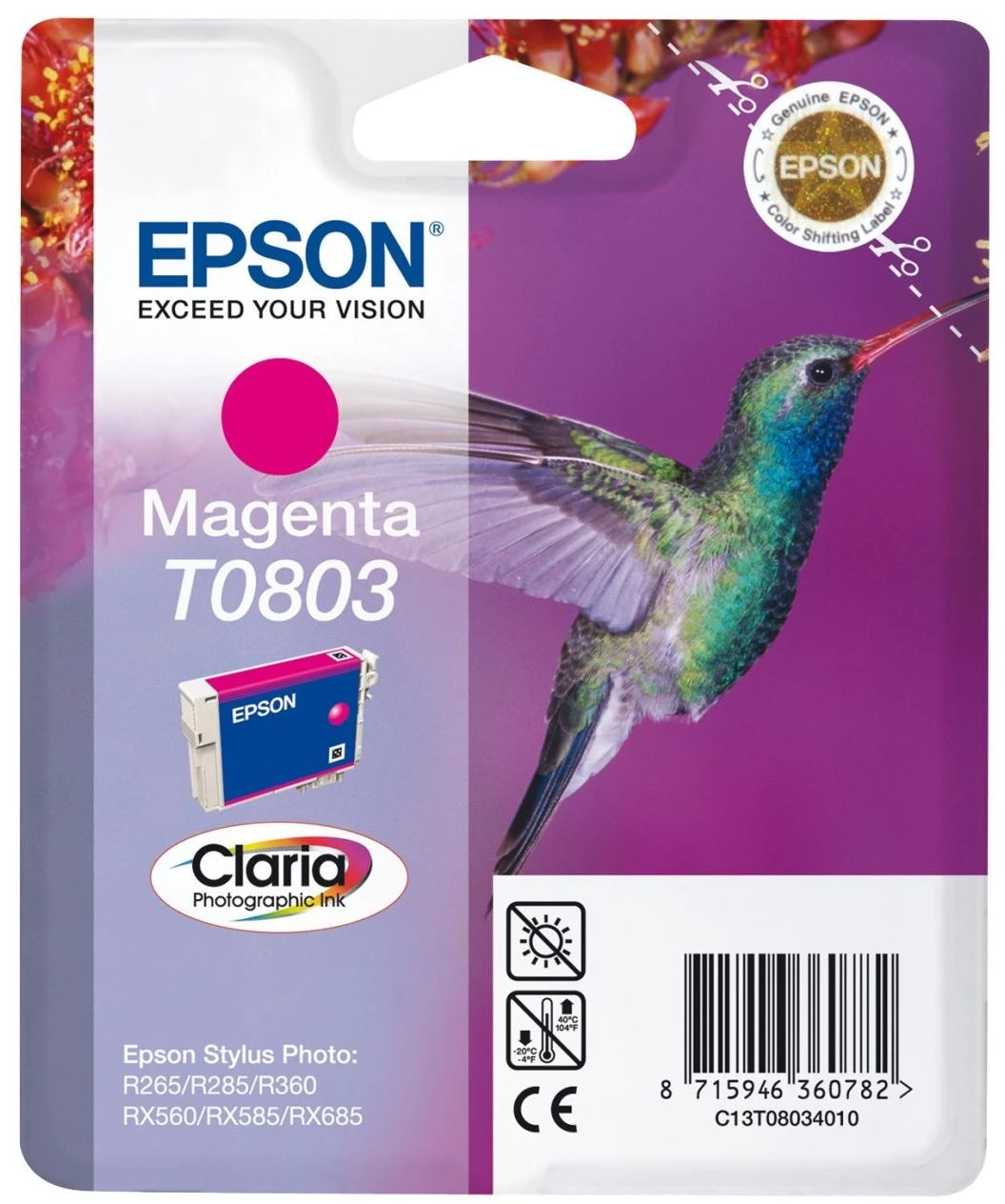 Epson T0803 (C13T08034011), purpurinė kasetė
