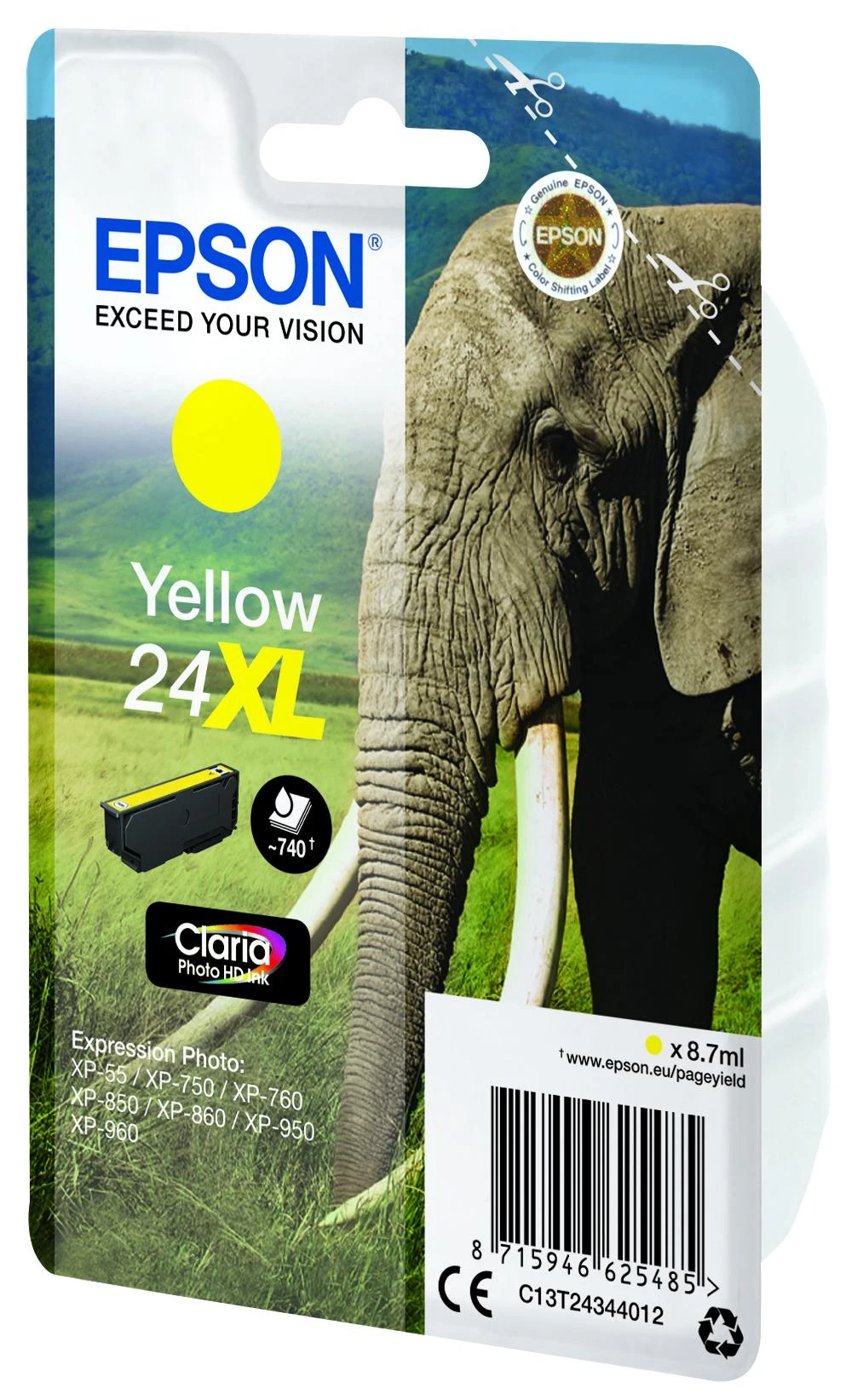 „Epson Claria Photo HD“ rašalo kasetė, „Geltona“, 24XL