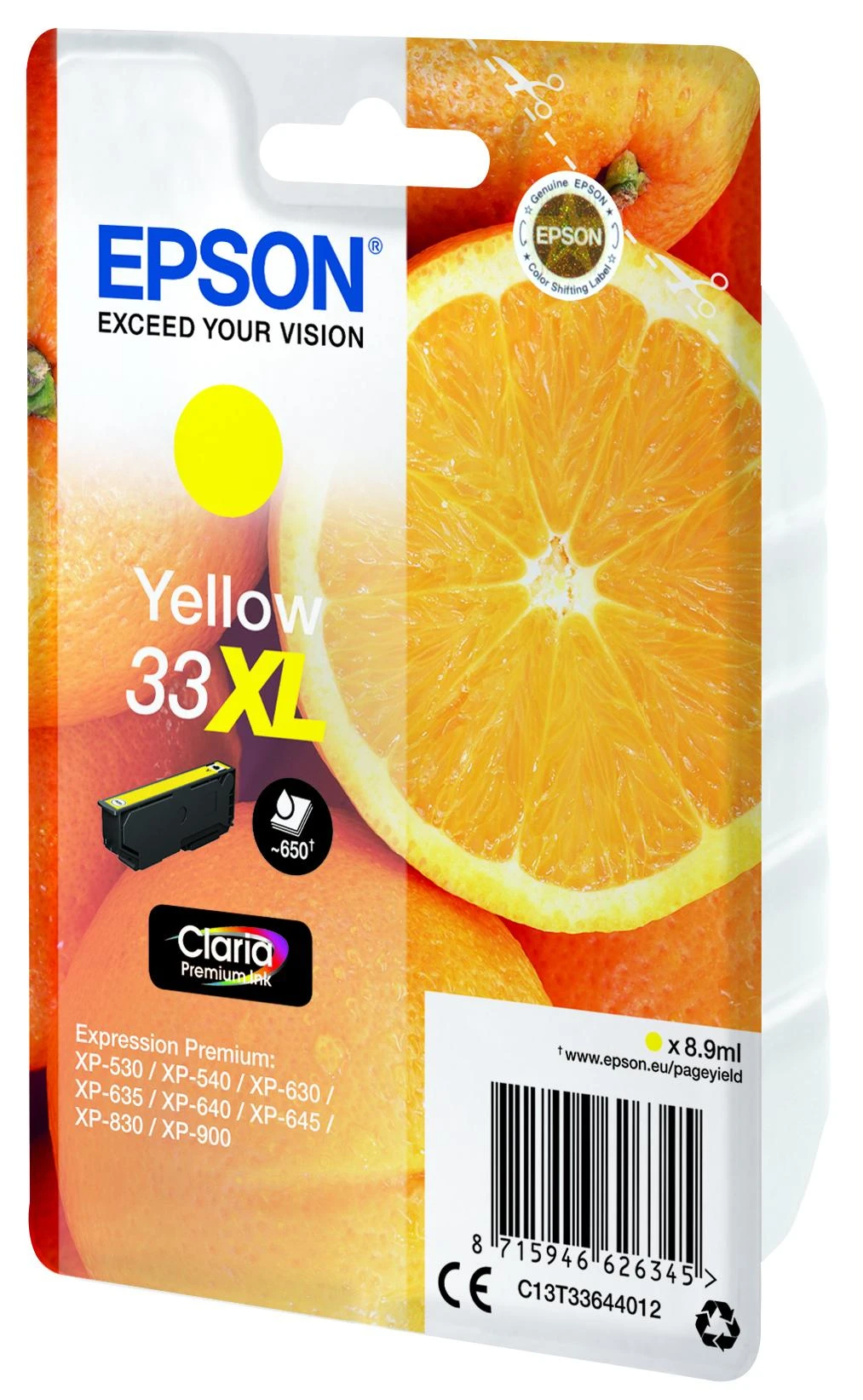Epson T3364, 33XL rašalo kasetė, Geltona