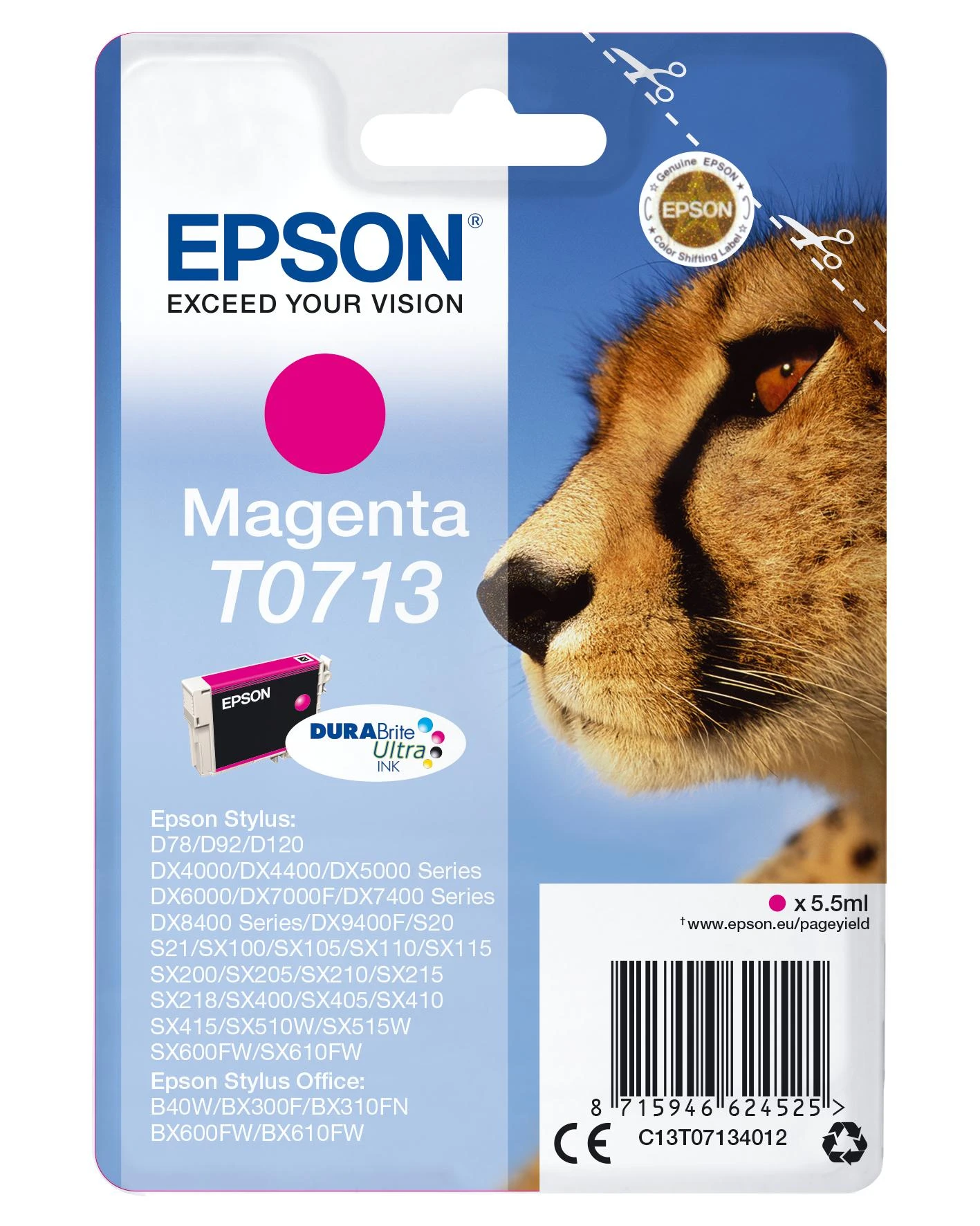 Rašalo kasetė Epson T0713, purpurinė