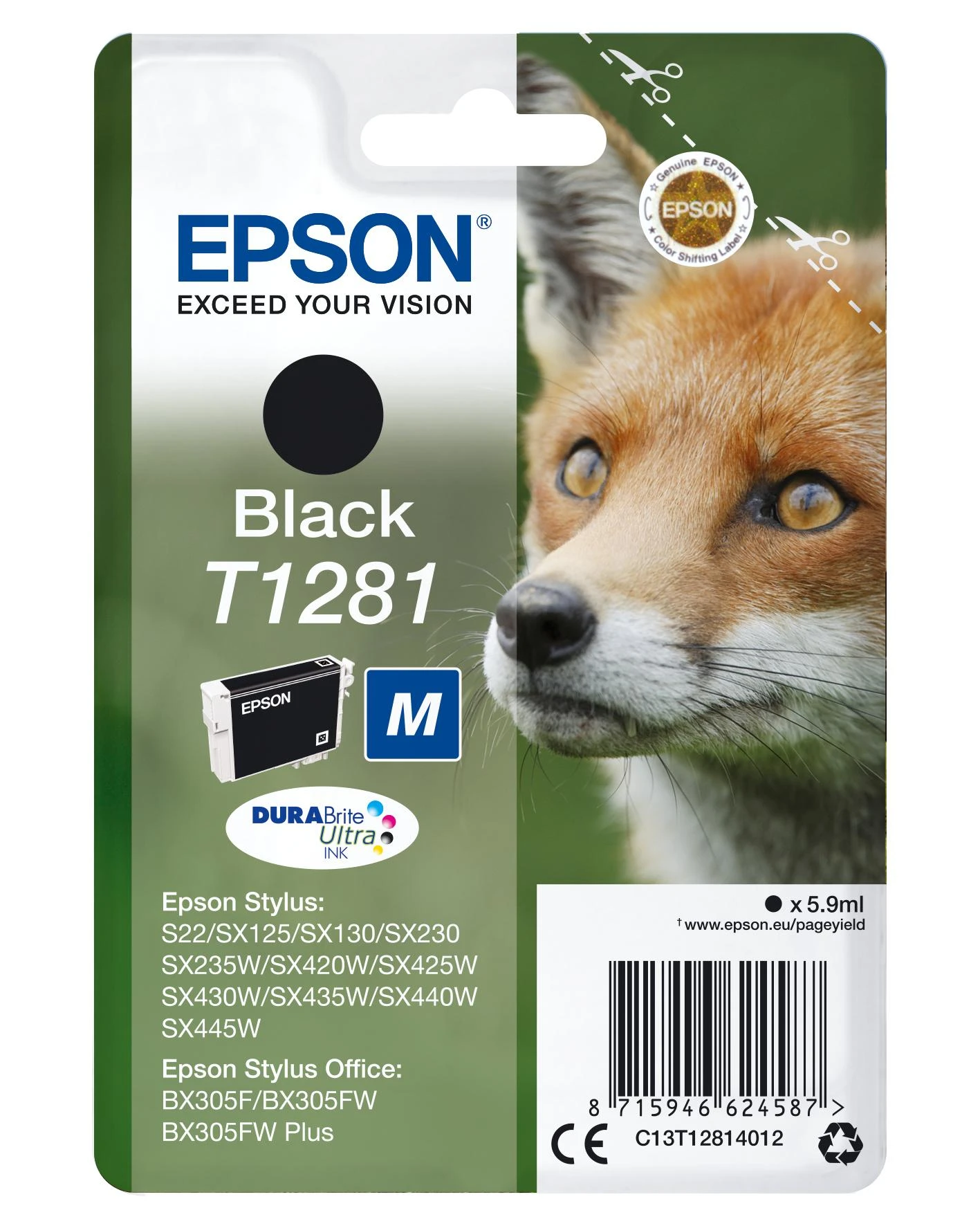 EPSON T1281 juodos spalvos rašalinė