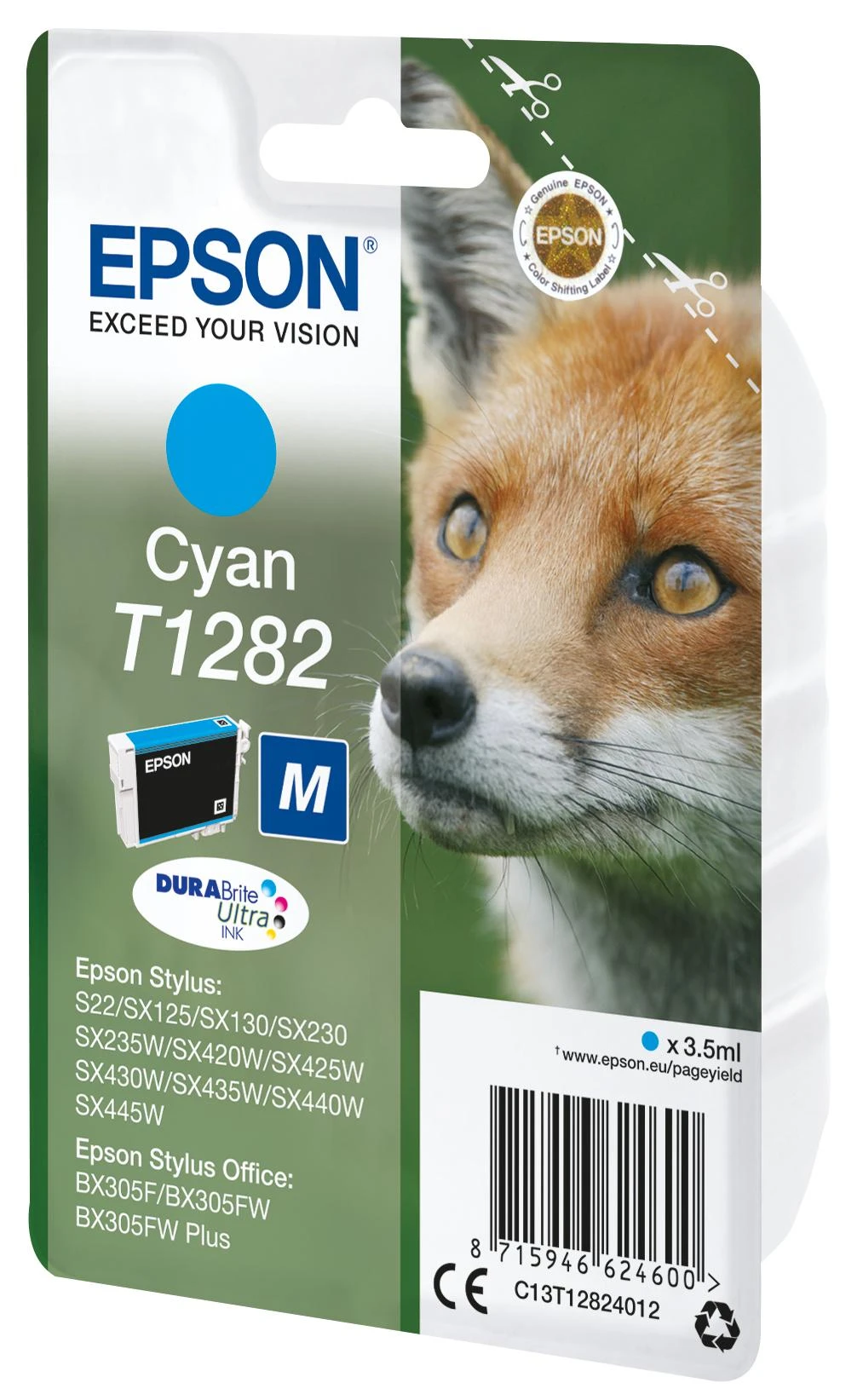 Epson T1282 rašalo kasetė, žalsvai mėlyna