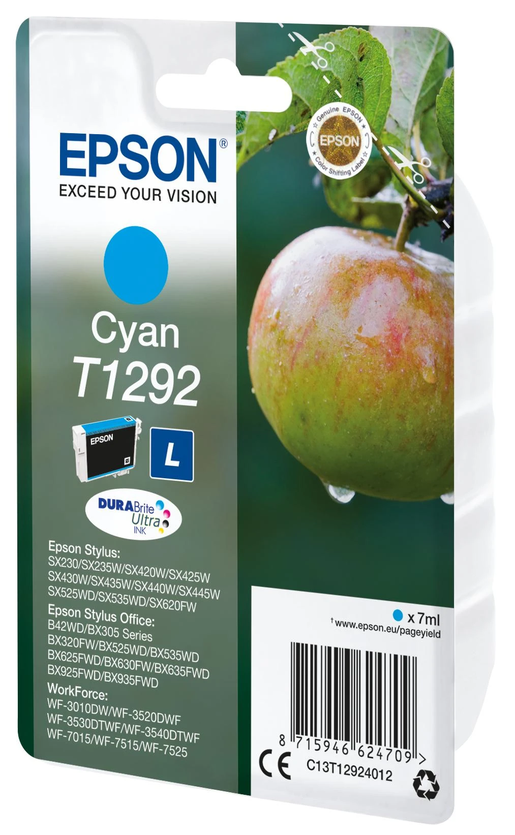 Epson T1292 rašalo kasetė, žalsvai mėlyna