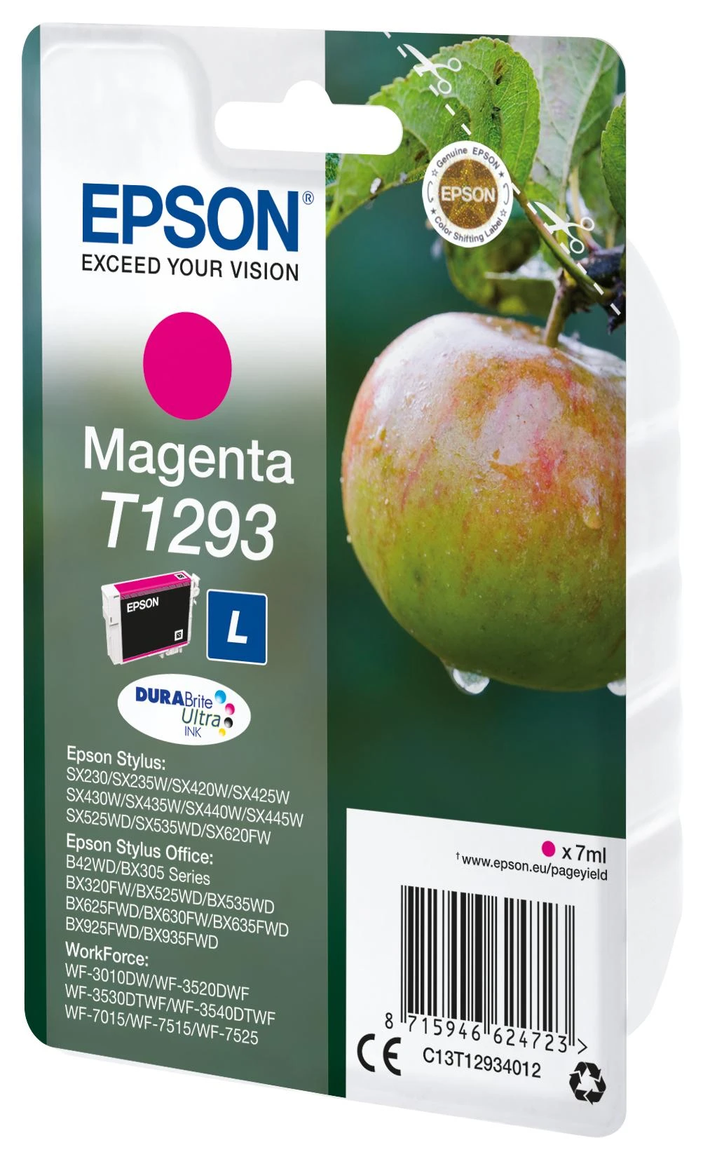 Epson T1293 rašalo kasetė, purpurinė