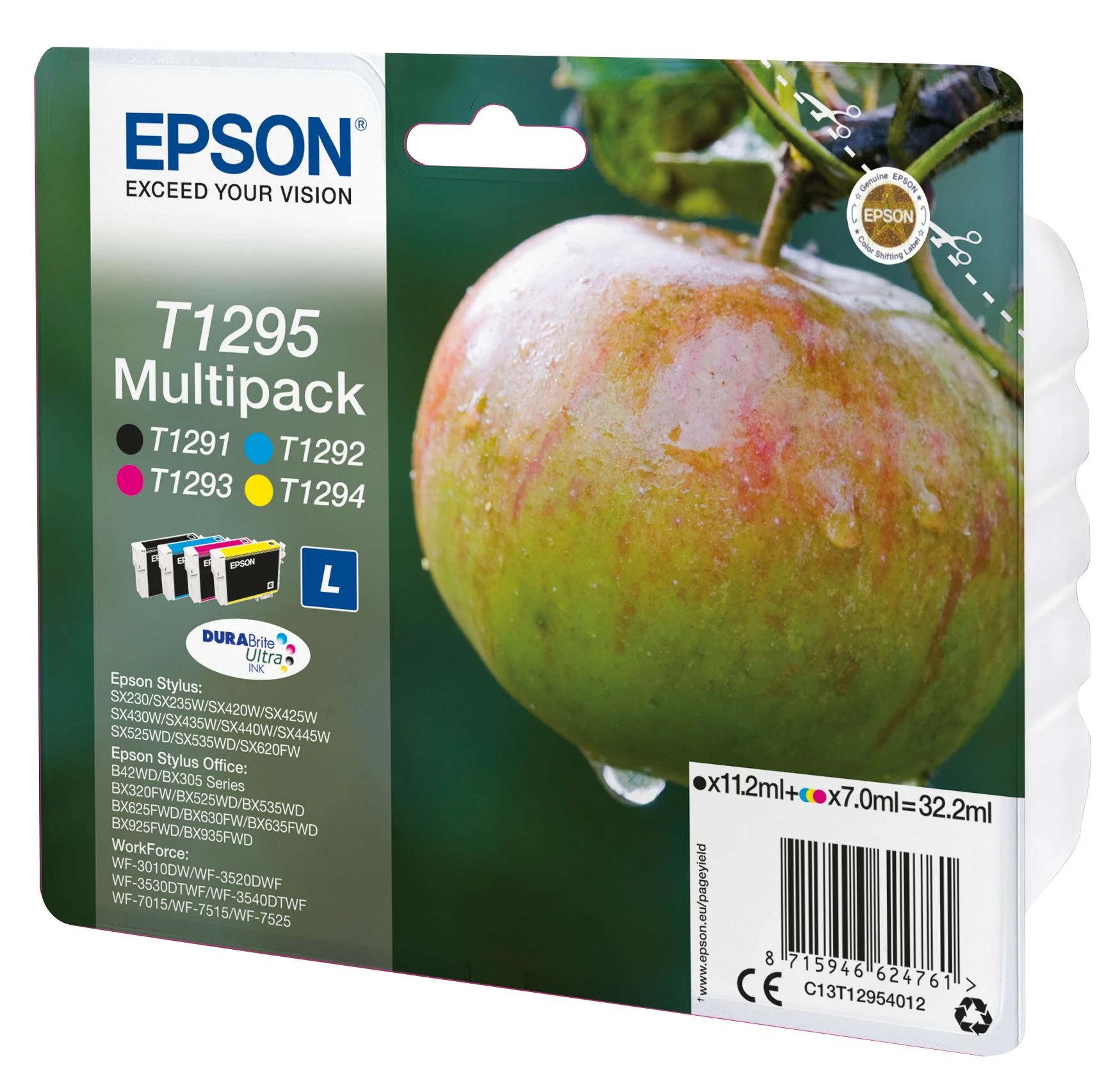 Epson Multipack 4-colours T1295 DURABrite Ultra | Ink Cartridge | Juodas, Cyan, Magenta, Geltona