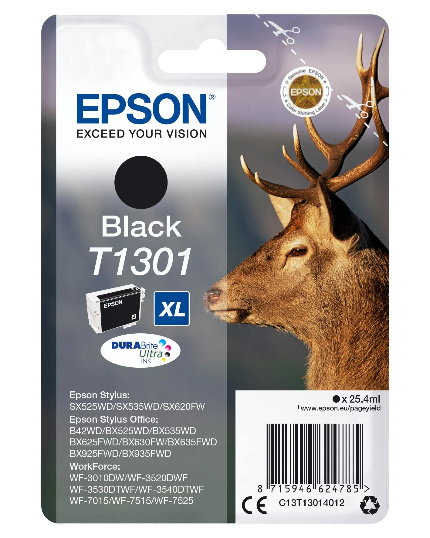Epson T1301 rašalo kasetė, juoda