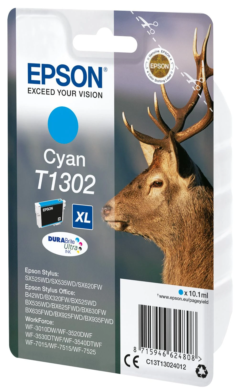 Epson T1302 rašalo kasetė, žalsvai mėlyna
